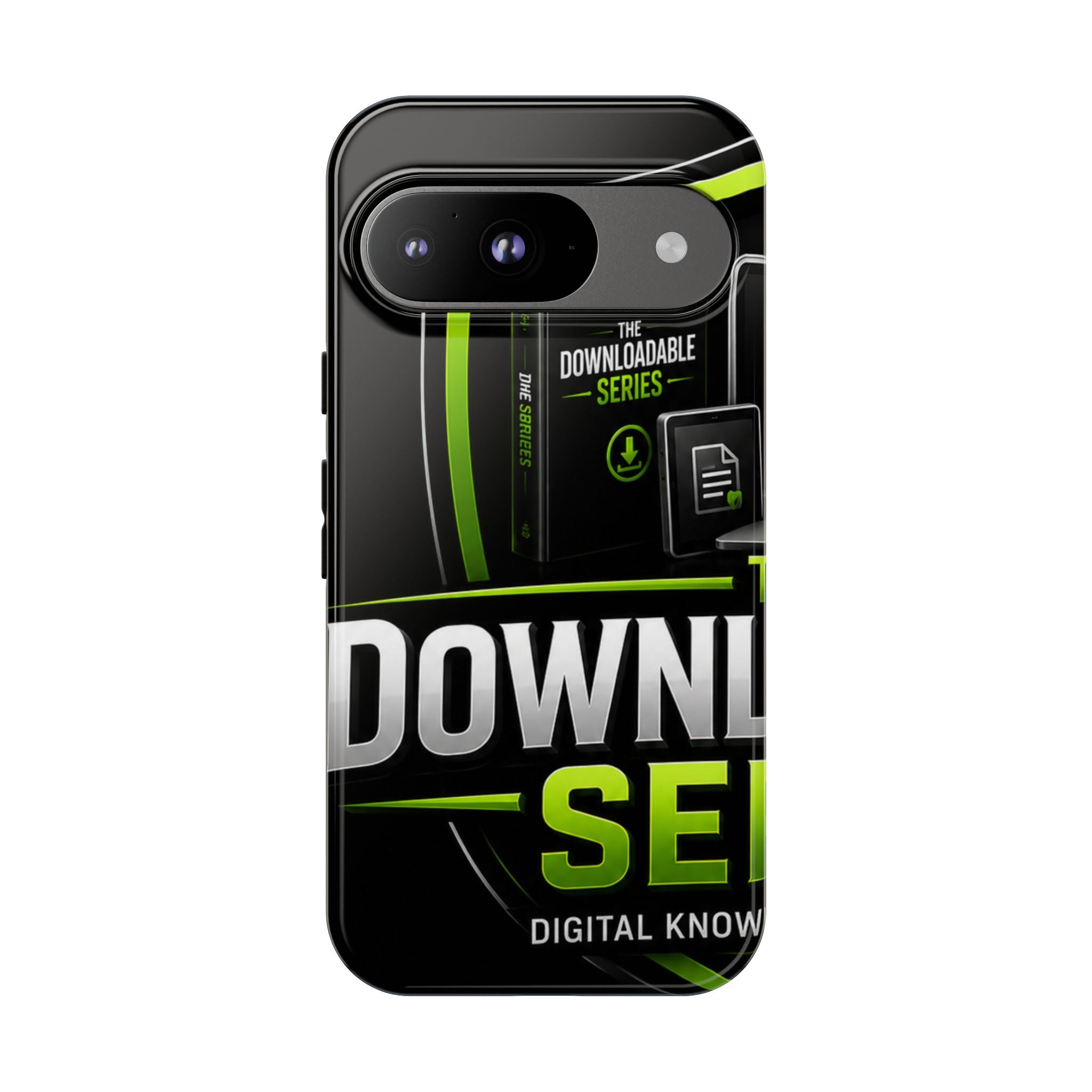 Downloadeable Series Tough Phone Case – Protective Black Graphic Cover