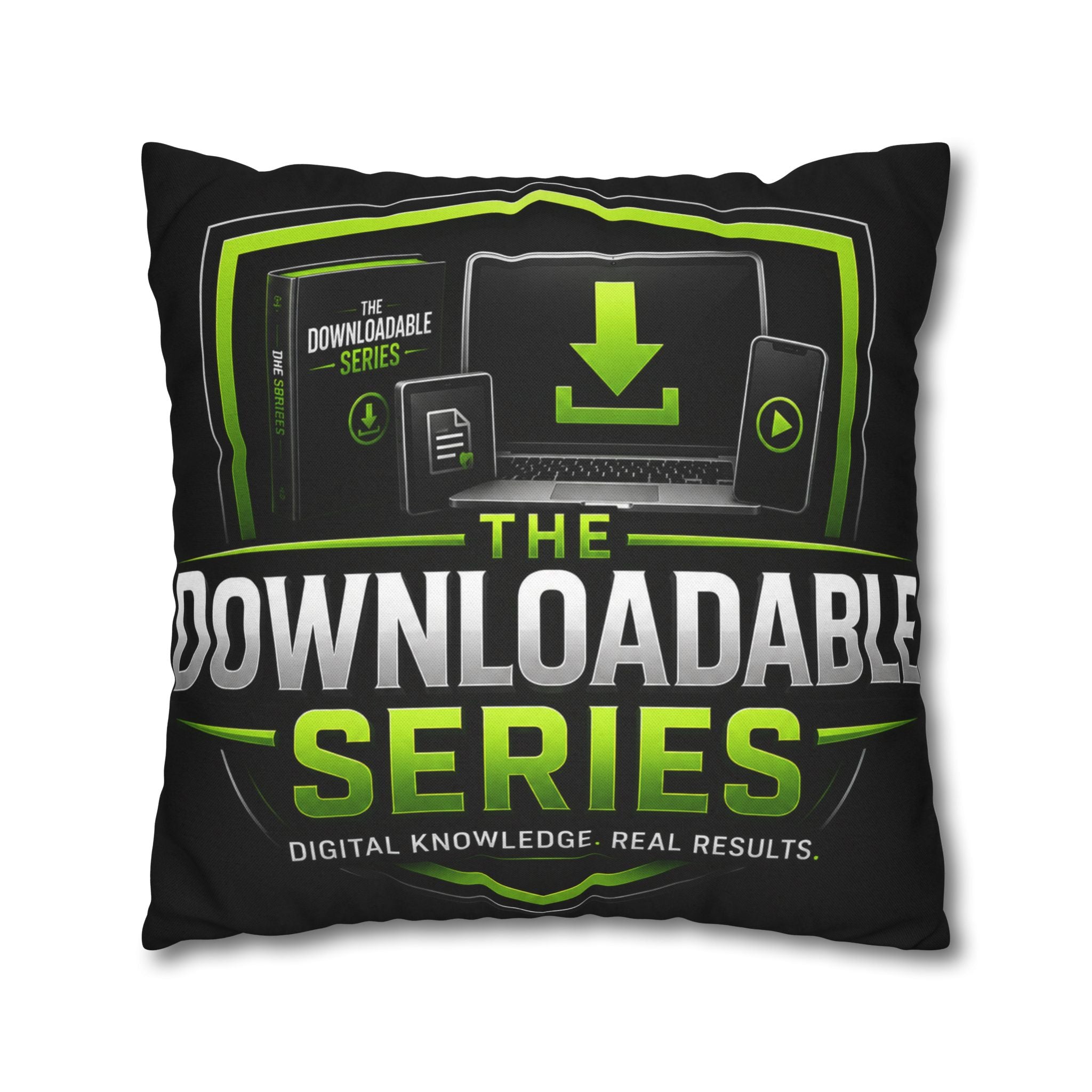 Downloadable Series Decorative Pillowcase – Digital Knowledge Graphic Throw Pillow