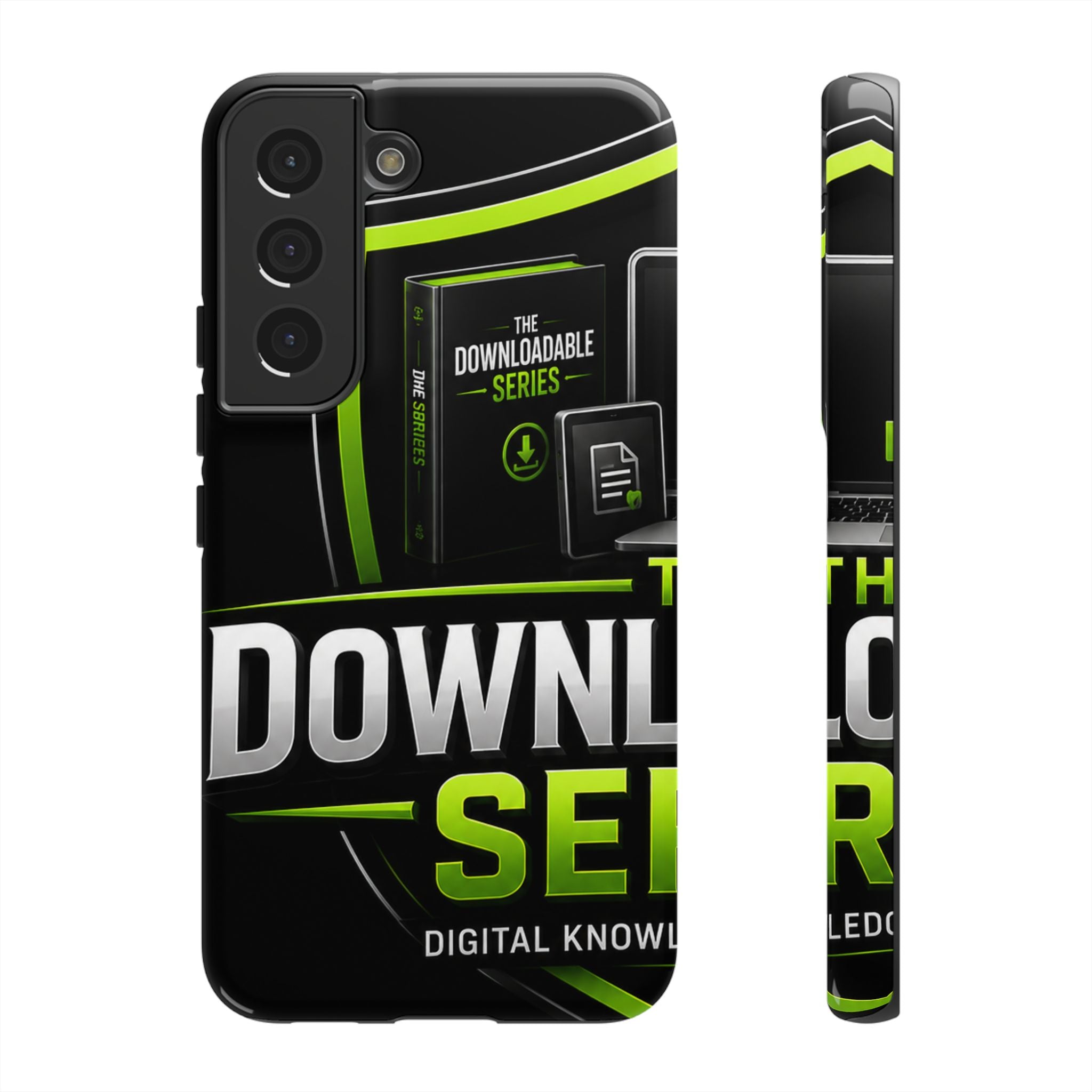 Downloadeable Series Tough Phone Case – Protective Black Graphic Cover