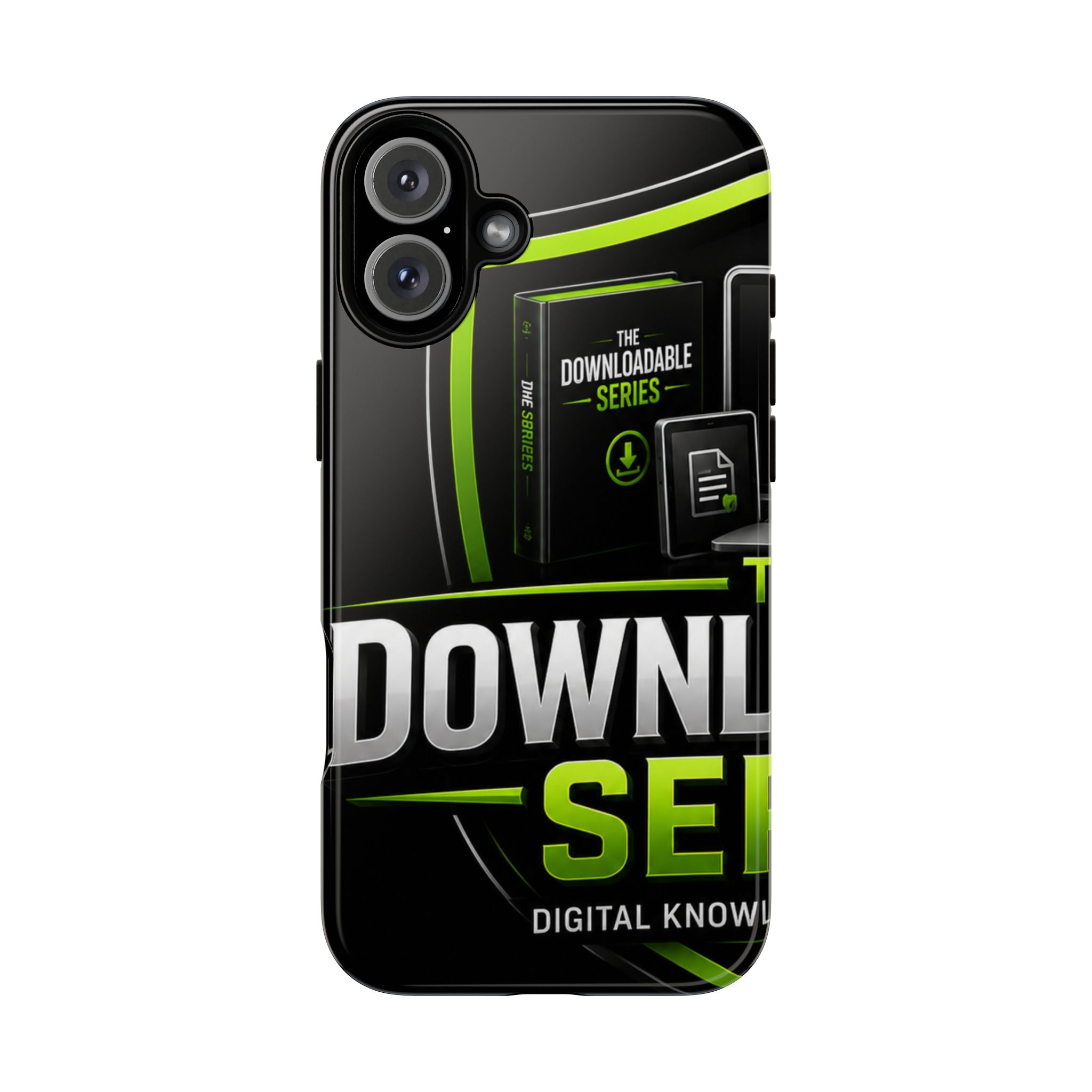 Downloadeable Series Tough Phone Case – Protective Black Graphic Cover
