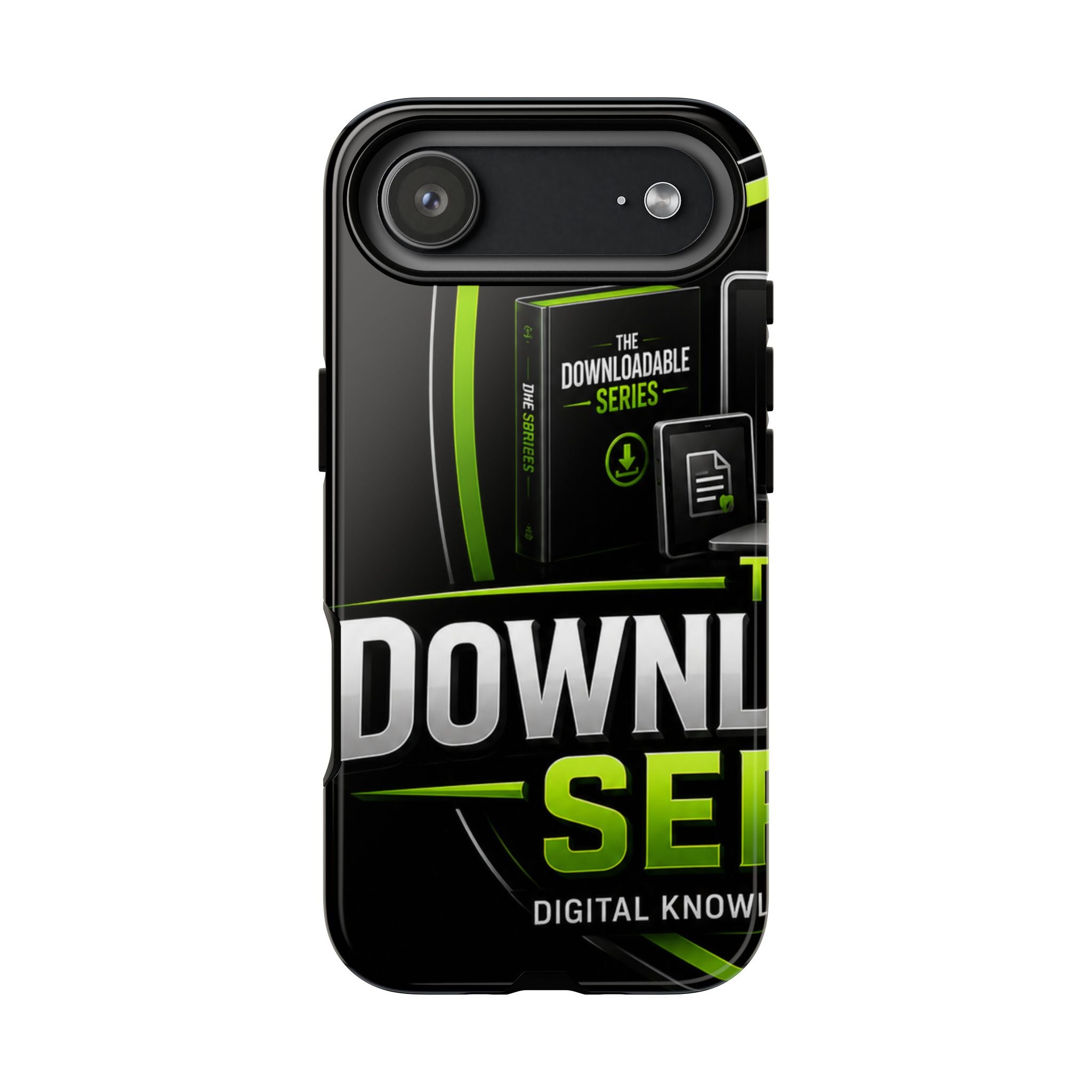 Downloadeable Series Tough Phone Case – Protective Black Graphic Cover