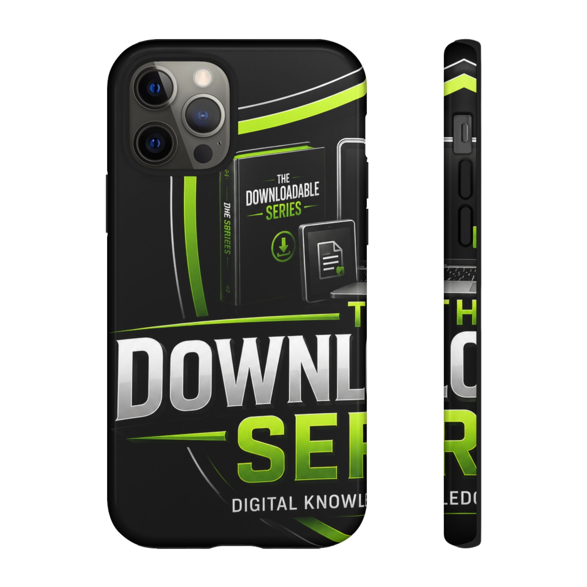 Downloadeable Series Tough Phone Case – Protective Black Graphic Cover