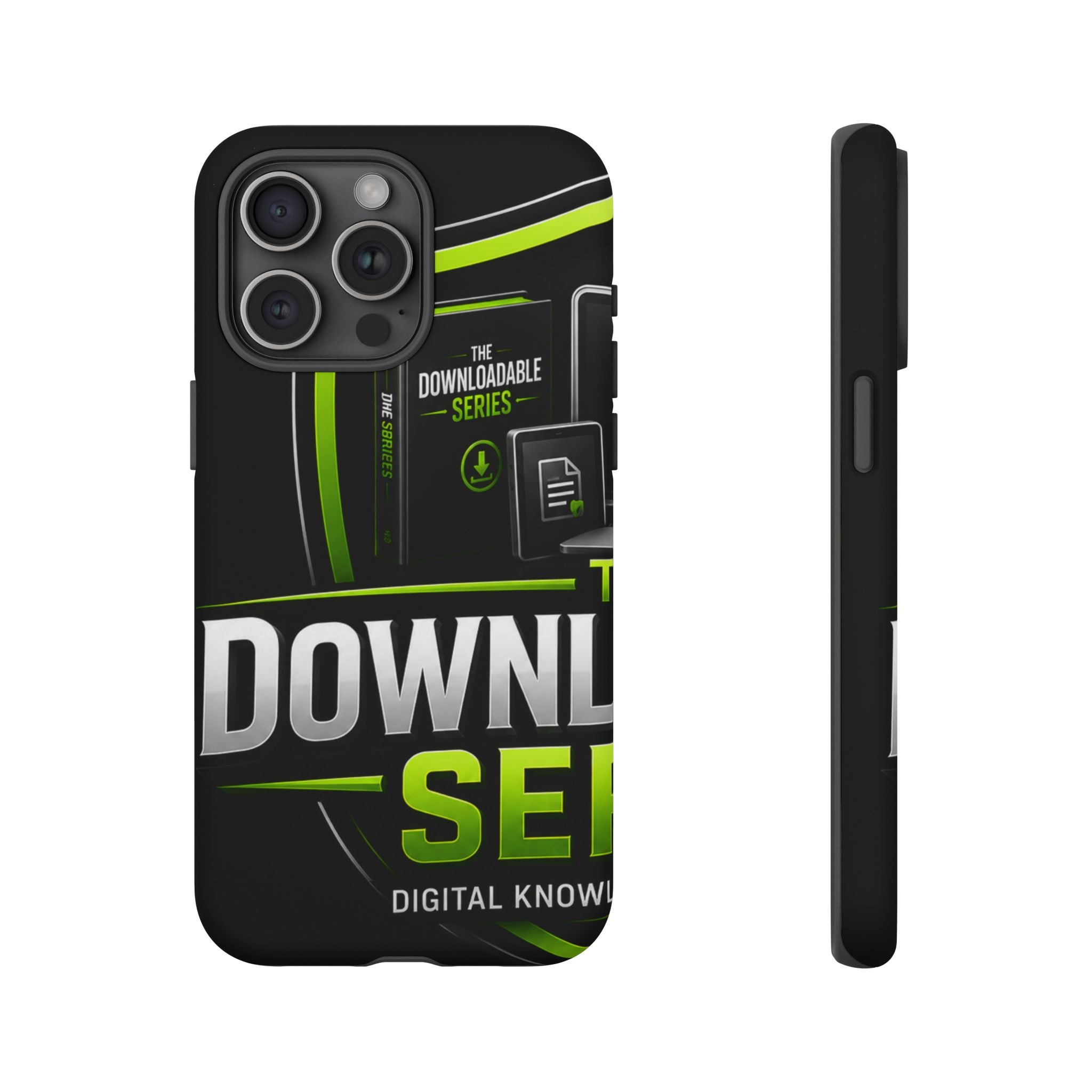 Downloadeable Series Tough Phone Case – Protective Black Graphic Cover