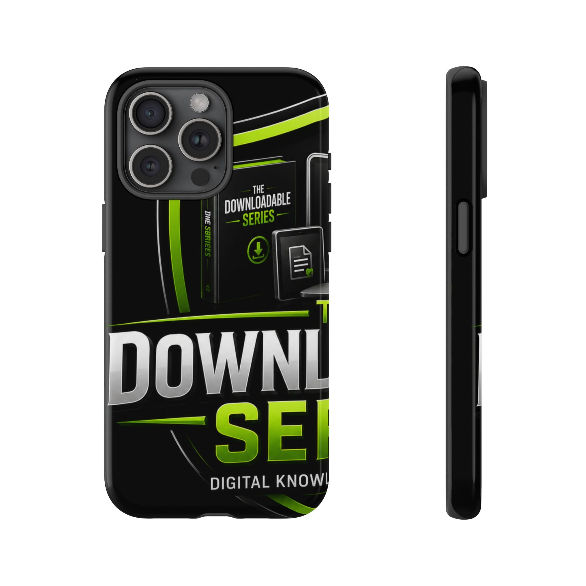 Downloadeable Series Tough Phone Case – Protective Black Graphic Cover