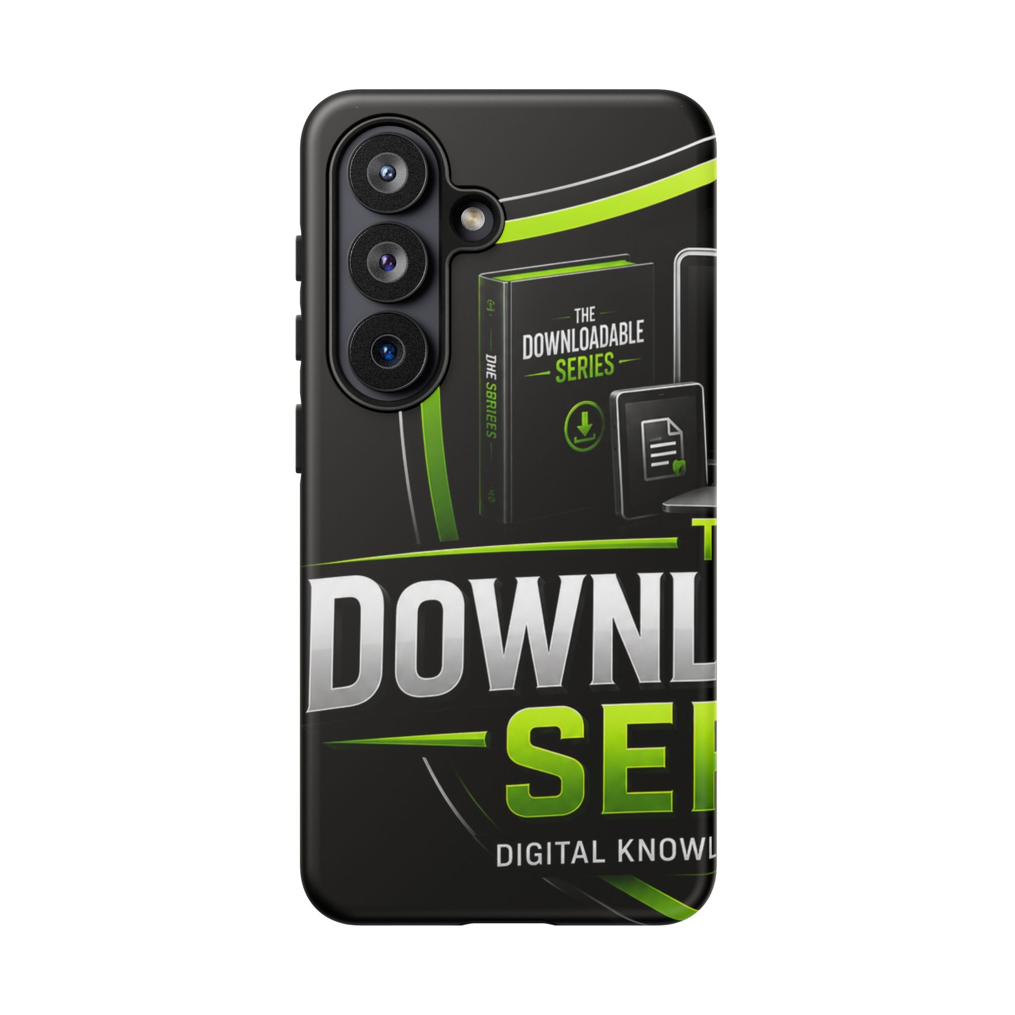 Downloadeable Series Tough Phone Case – Protective Black Graphic Cover