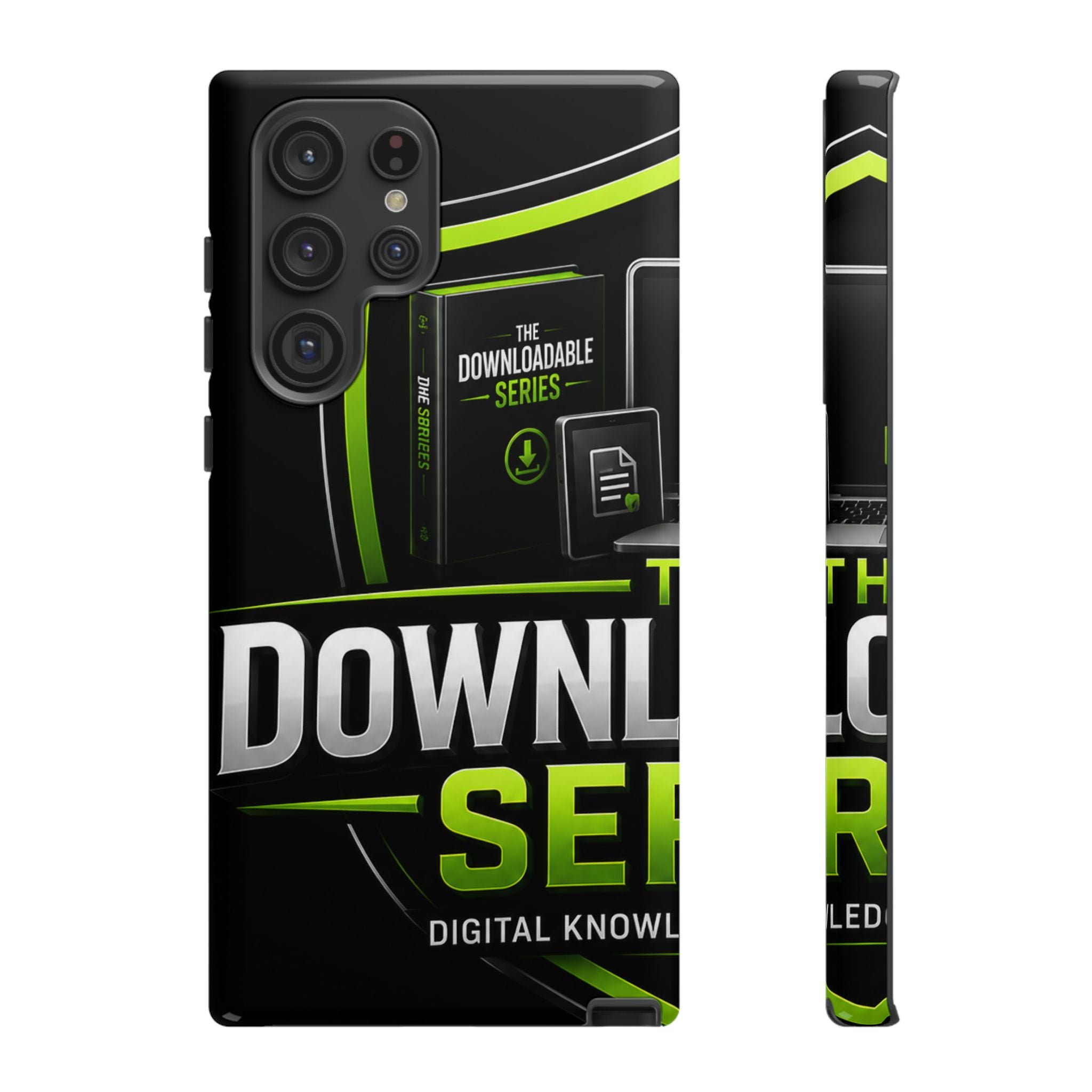 Downloadeable Series Tough Phone Case – Protective Black Graphic Cover