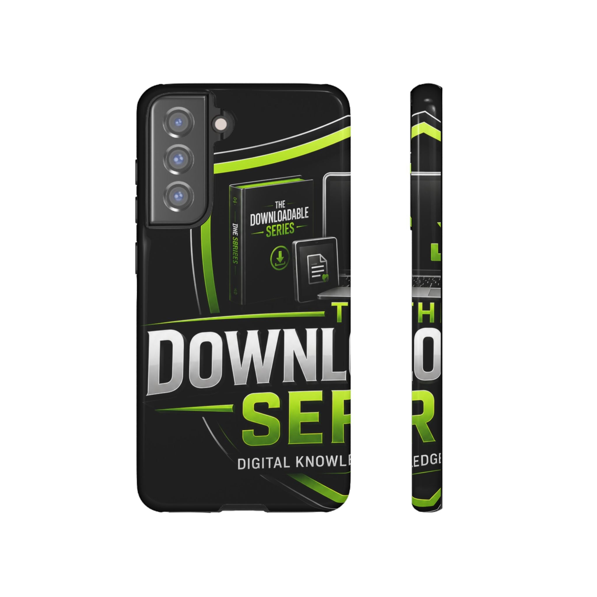 Downloadeable Series Tough Phone Case – Protective Black Graphic Cover