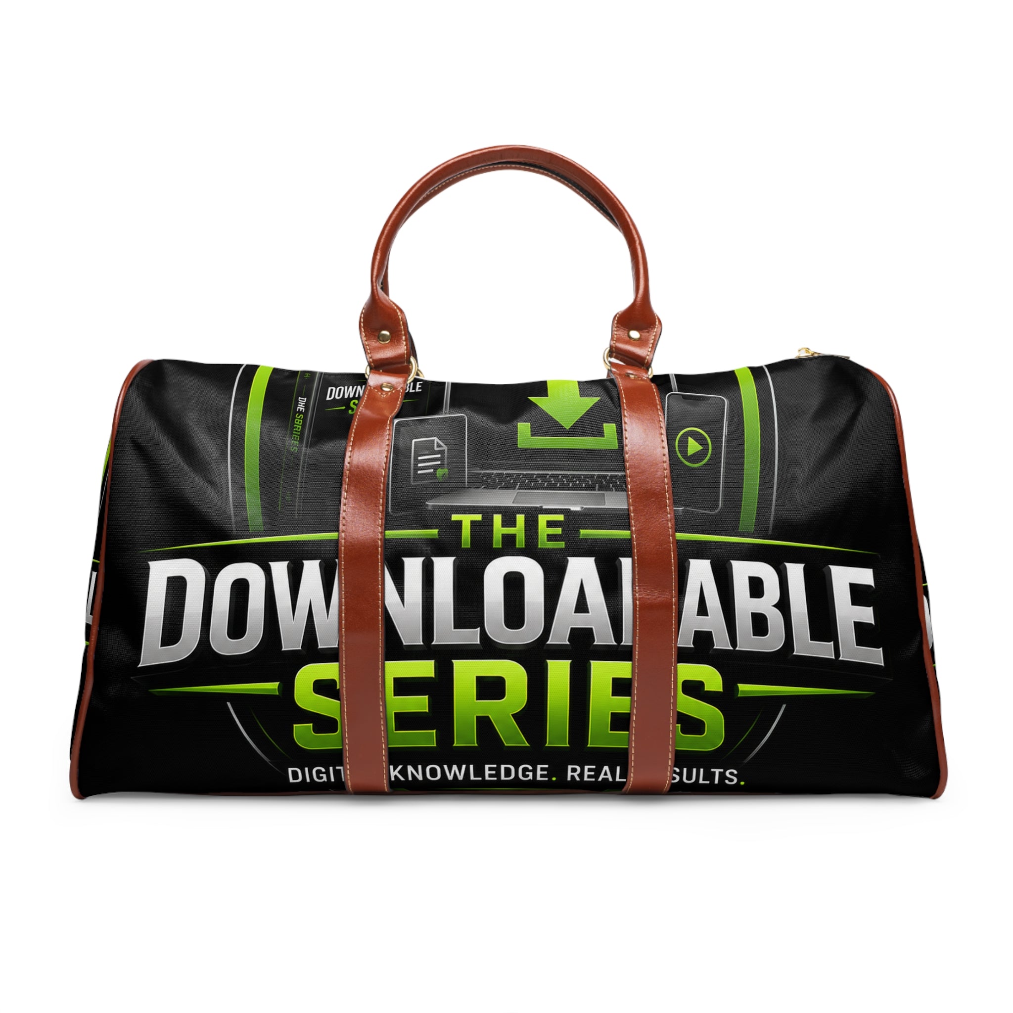 Waterproof Travel Duffel Bag – "The Downloadable Series" Logo Weekend Bag