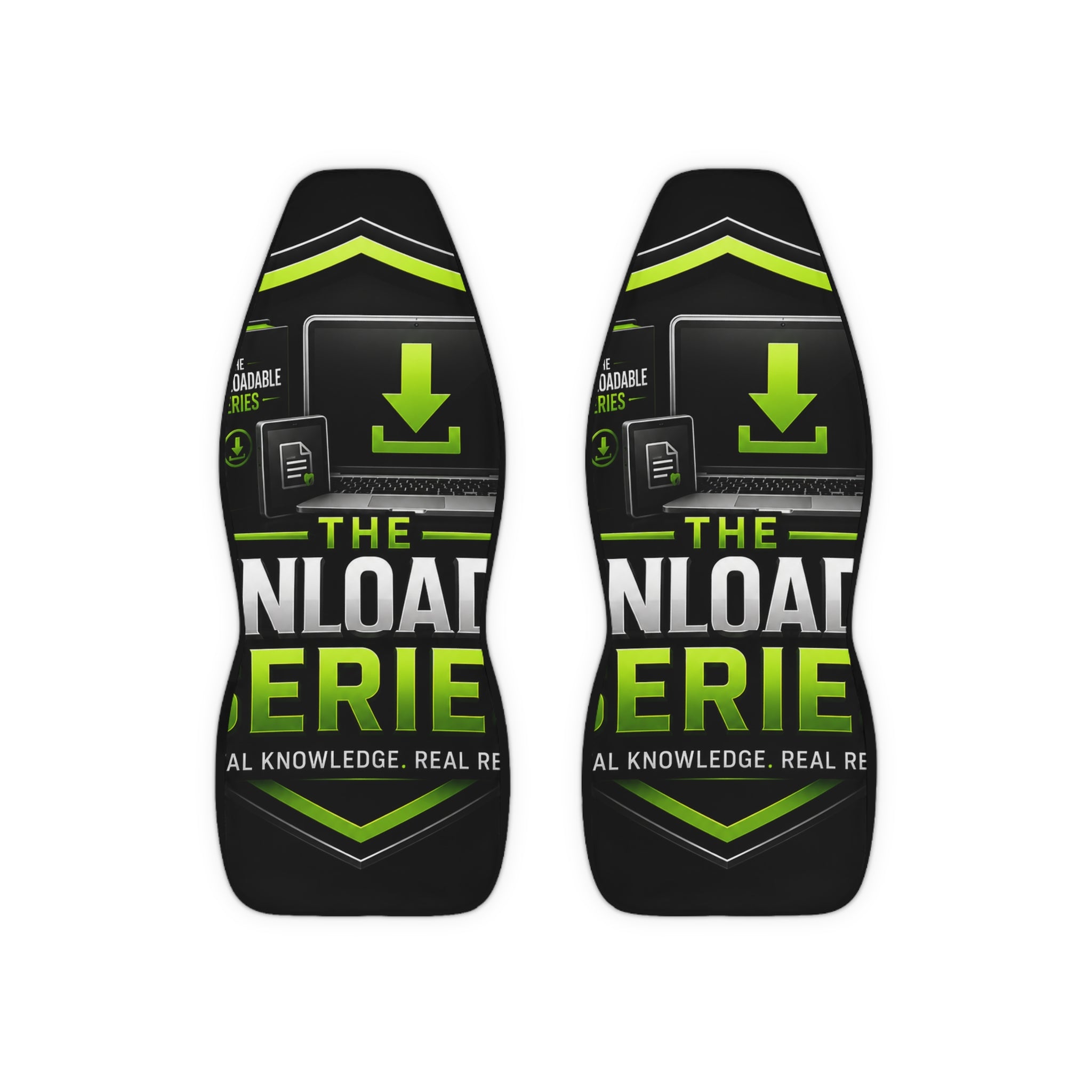 Car Seat Covers — 'The Download Series' Black & Lime Polyester Protective Covers
