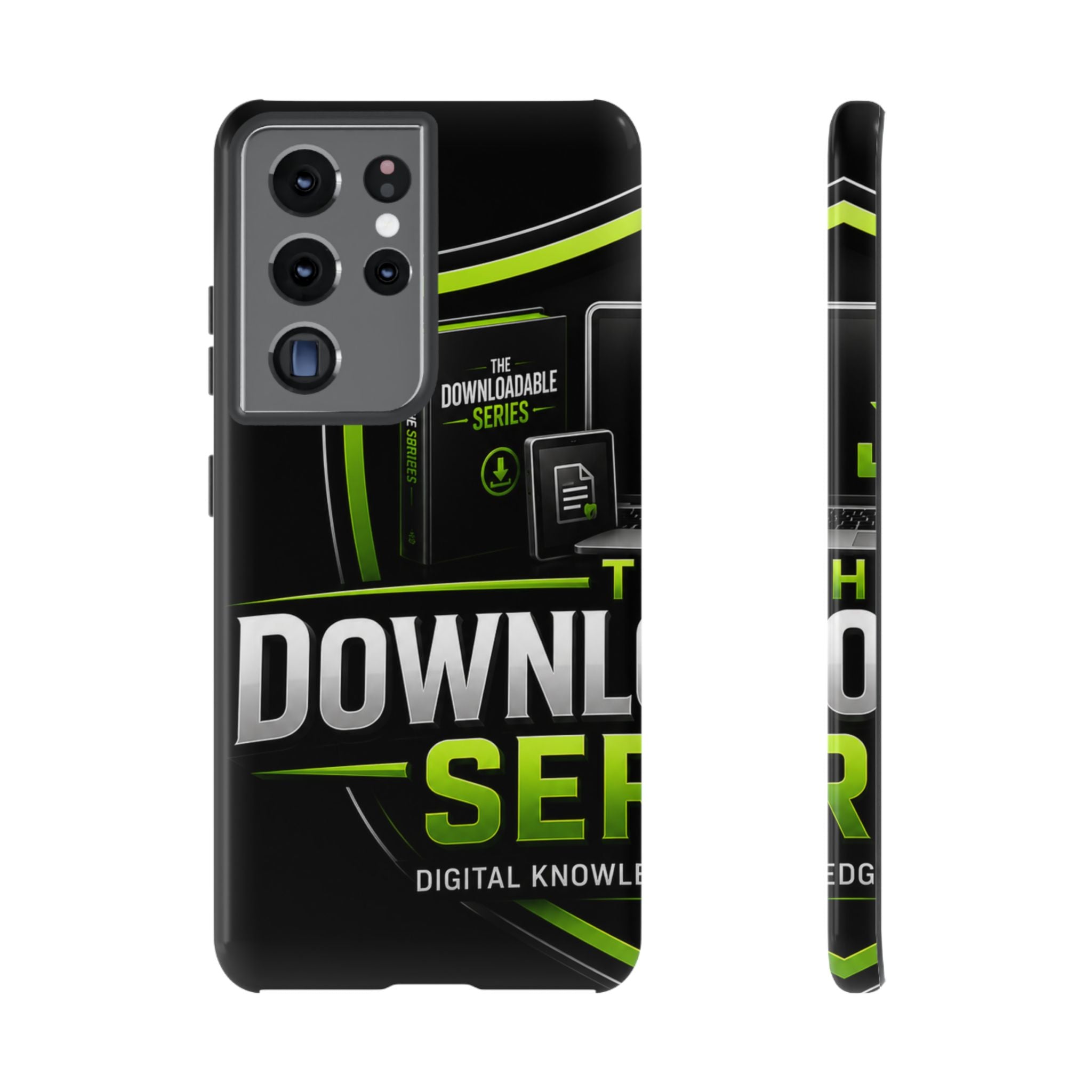 Downloadeable Series Tough Phone Case – Protective Black Graphic Cover