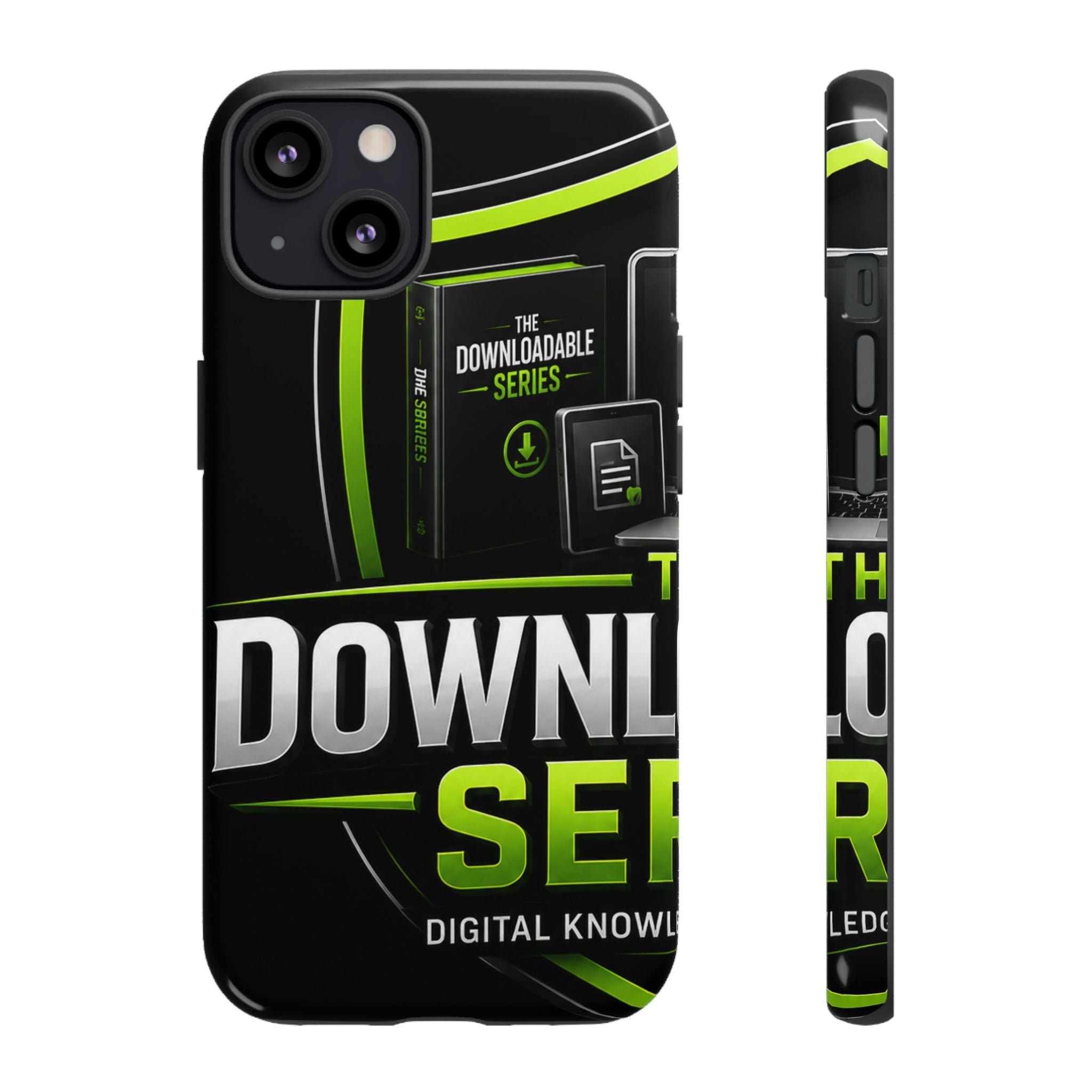 Downloadeable Series Tough Phone Case – Protective Black Graphic Cover