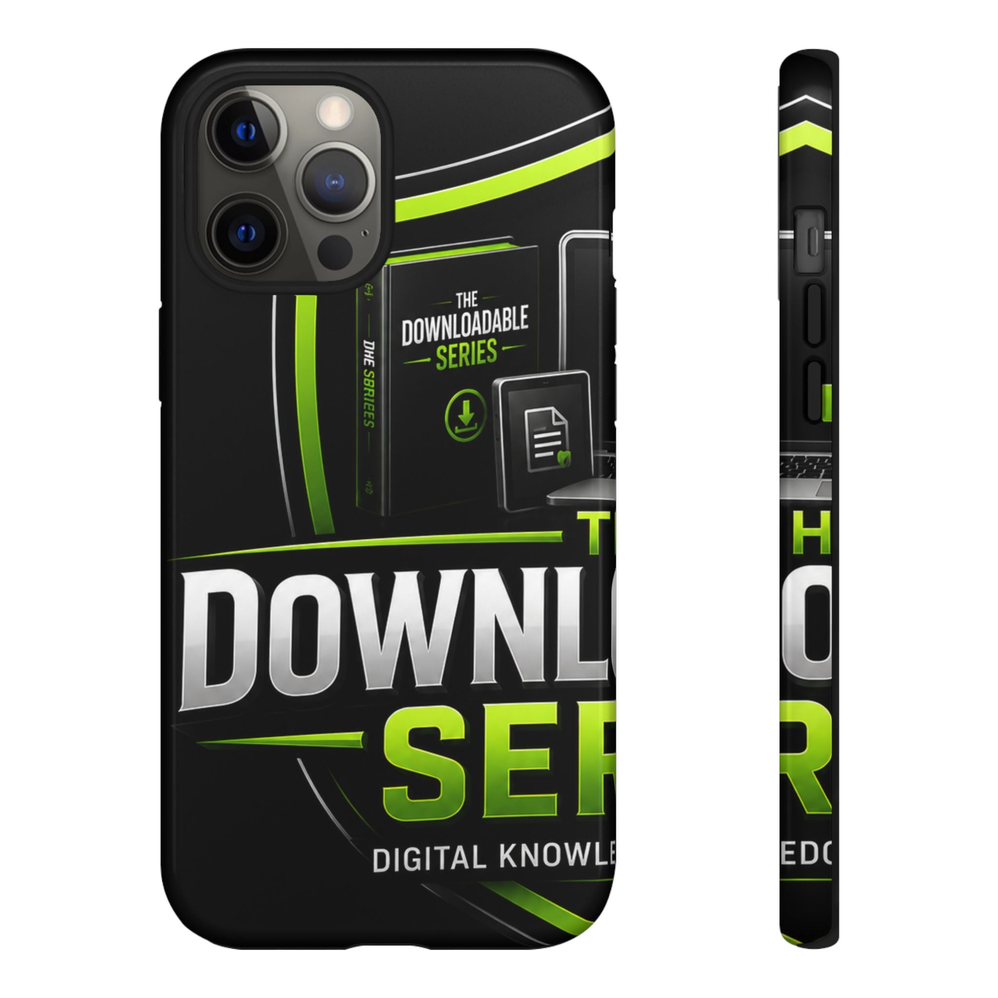 Downloadeable Series Tough Phone Case – Protective Black Graphic Cover