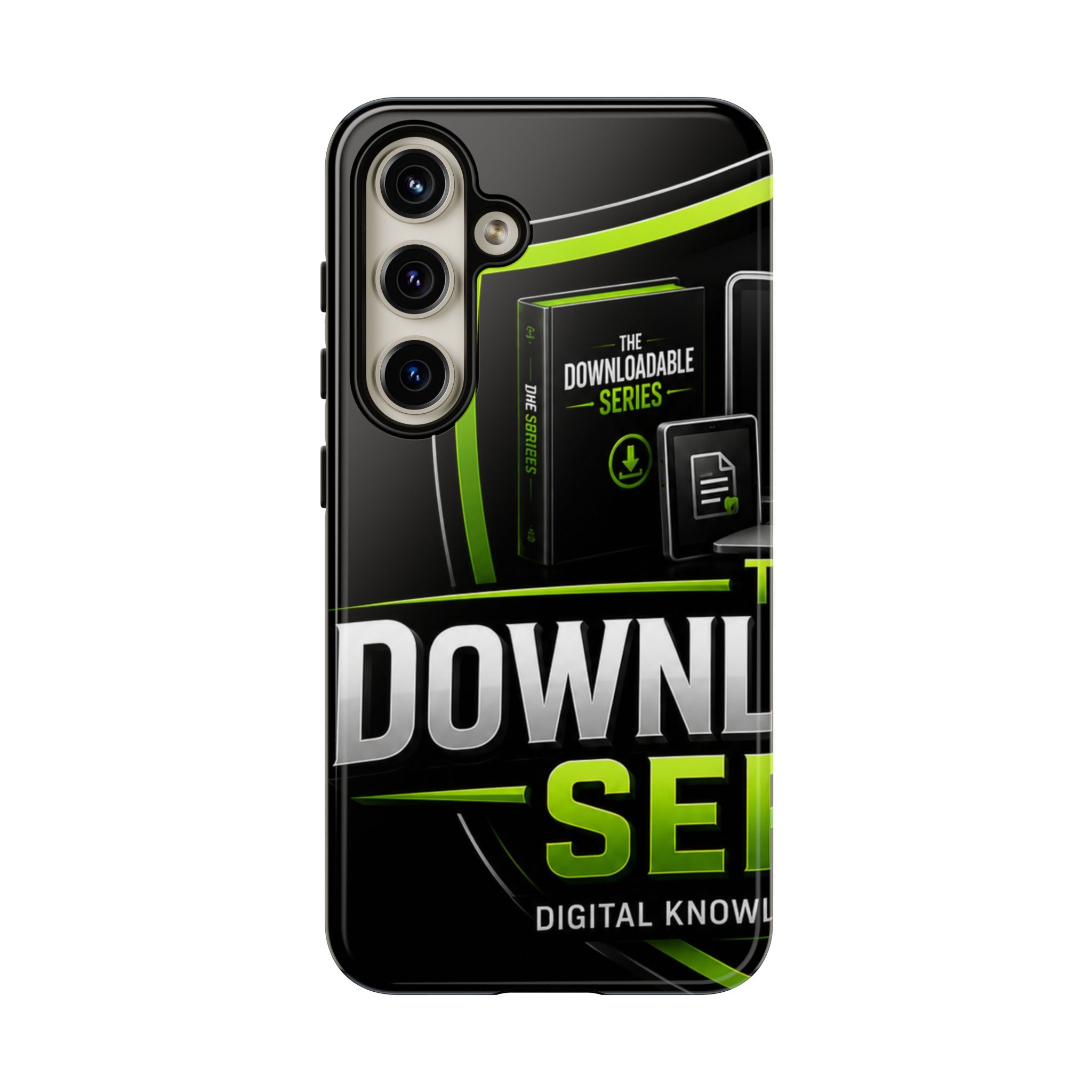 Downloadeable Series Tough Phone Case – Protective Black Graphic Cover