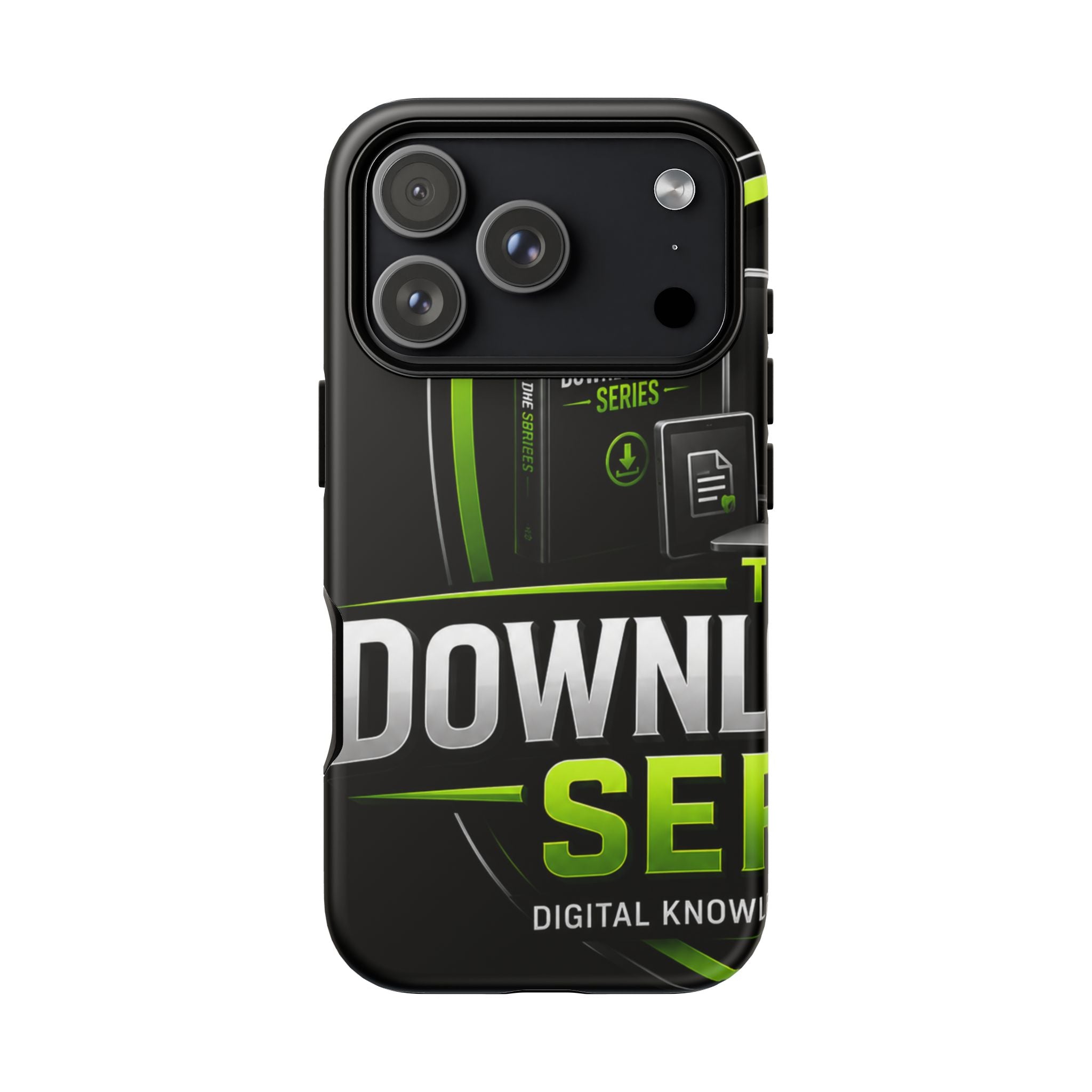 Downloadeable Series Tough Phone Case – Protective Black Graphic Cover