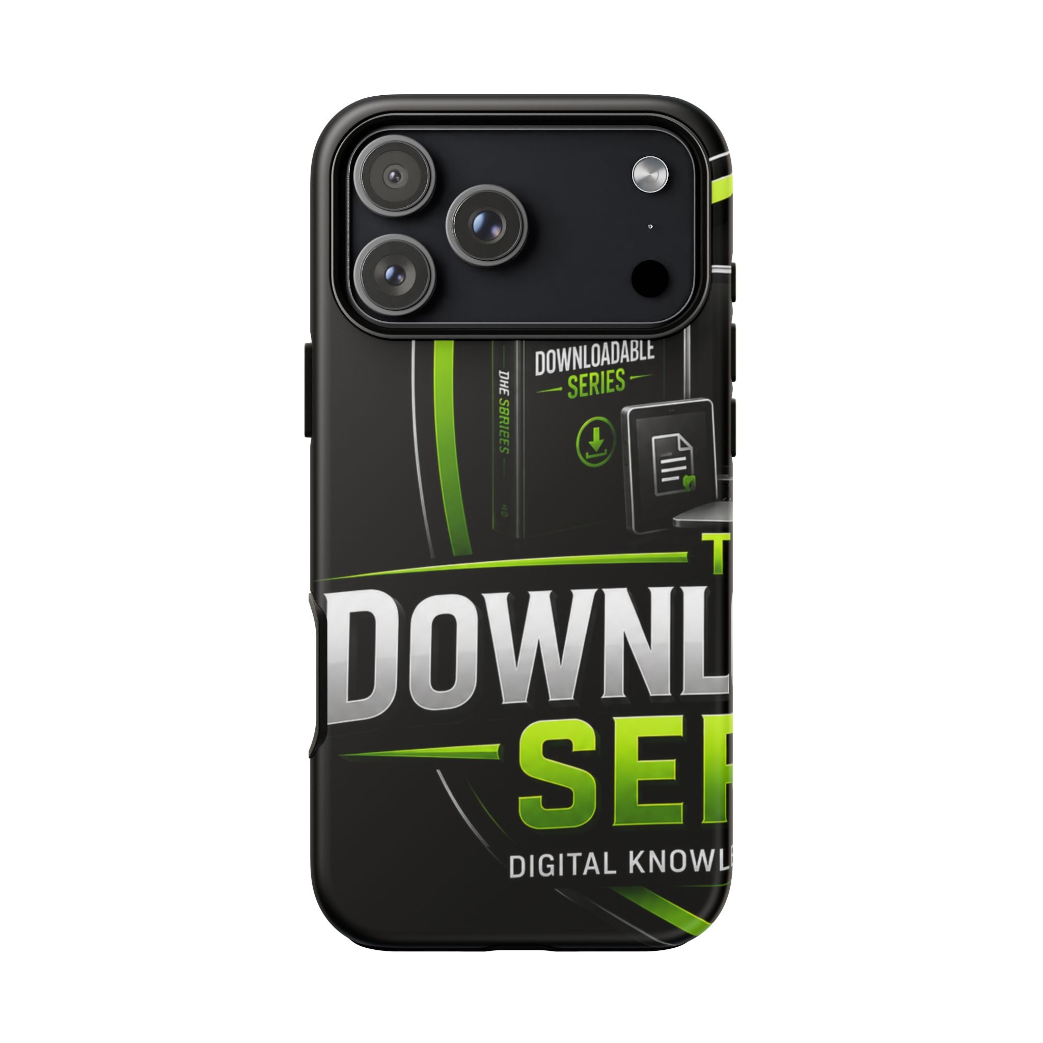 Downloadeable Series Tough Phone Case – Protective Black Graphic Cover