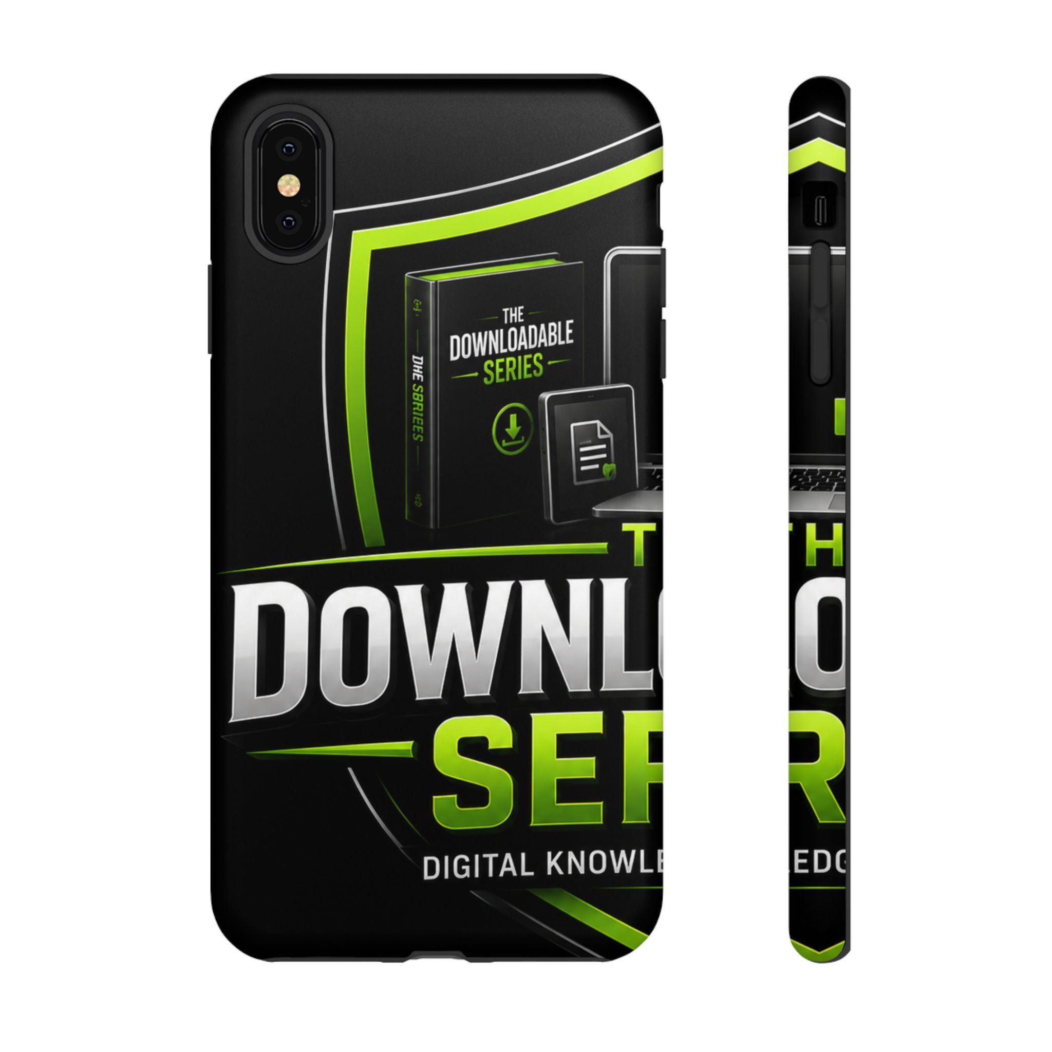 Downloadeable Series Tough Phone Case – Protective Black Graphic Cover