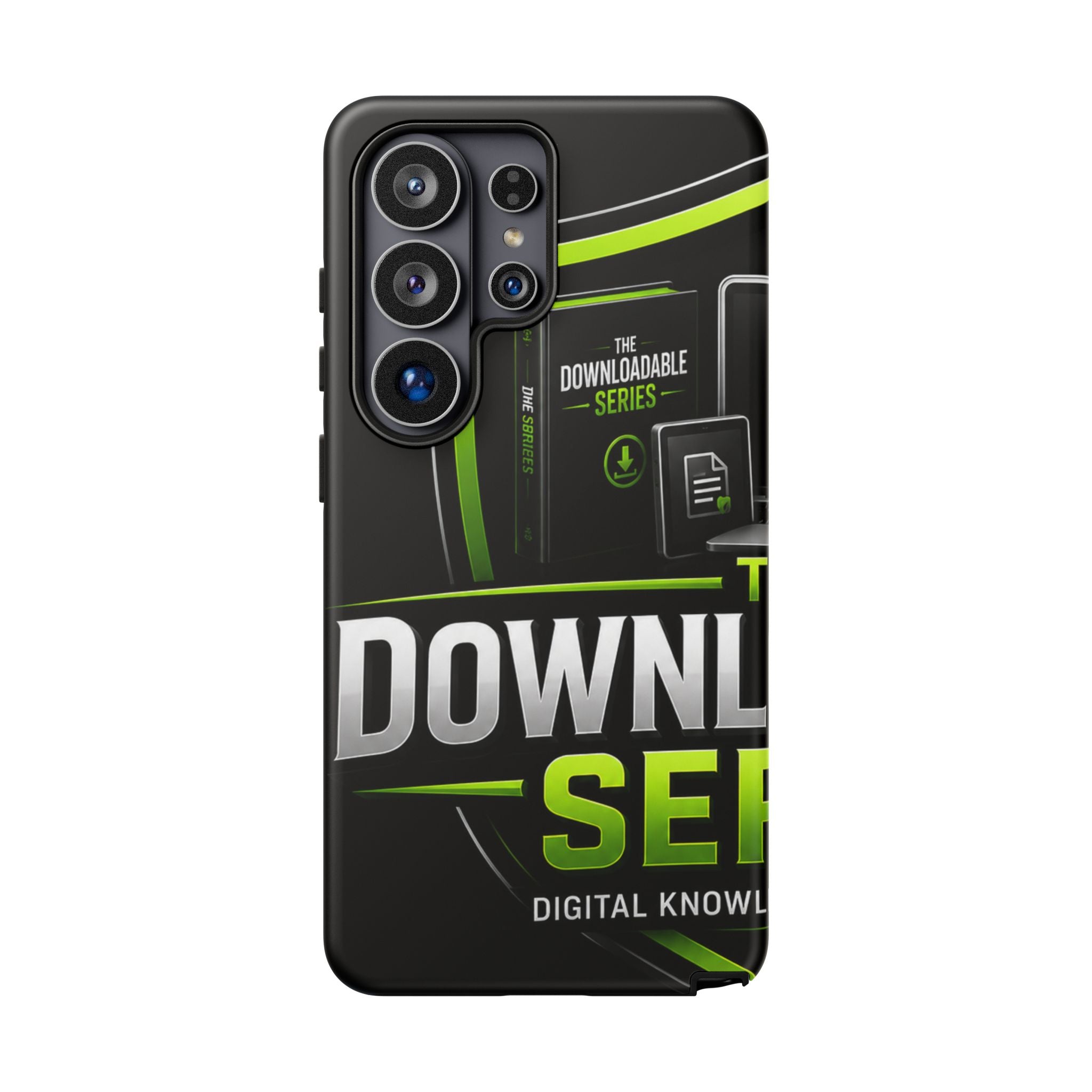 Downloadeable Series Tough Phone Case – Protective Black Graphic Cover