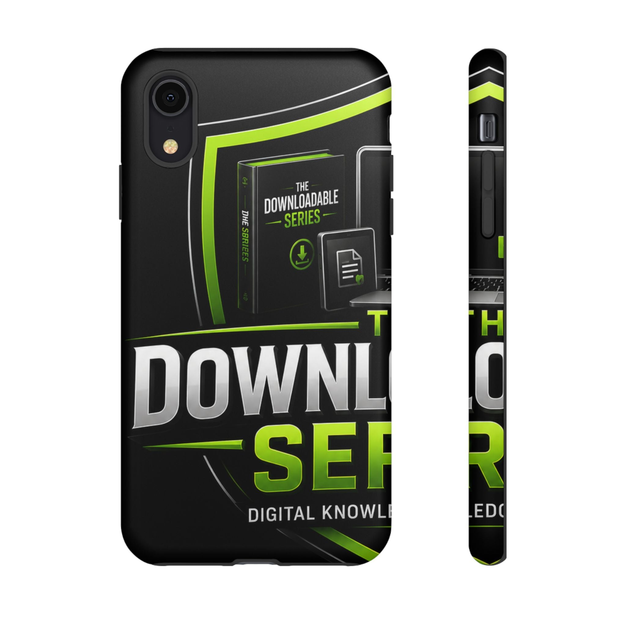 Downloadeable Series Tough Phone Case – Protective Black Graphic Cover