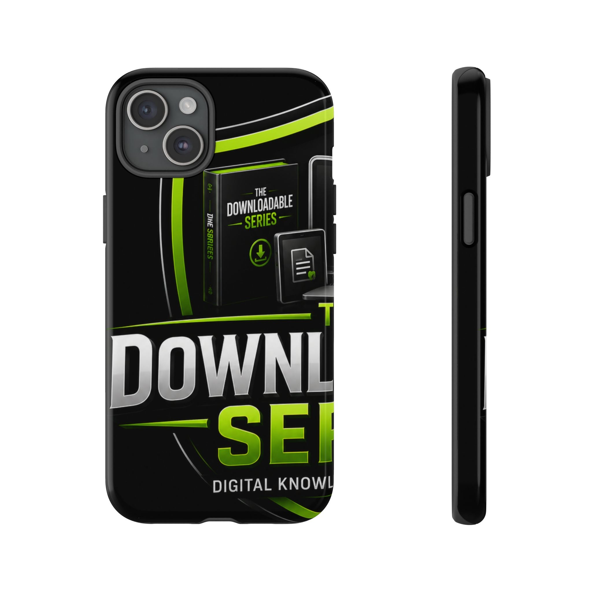 Downloadeable Series Tough Phone Case – Protective Black Graphic Cover