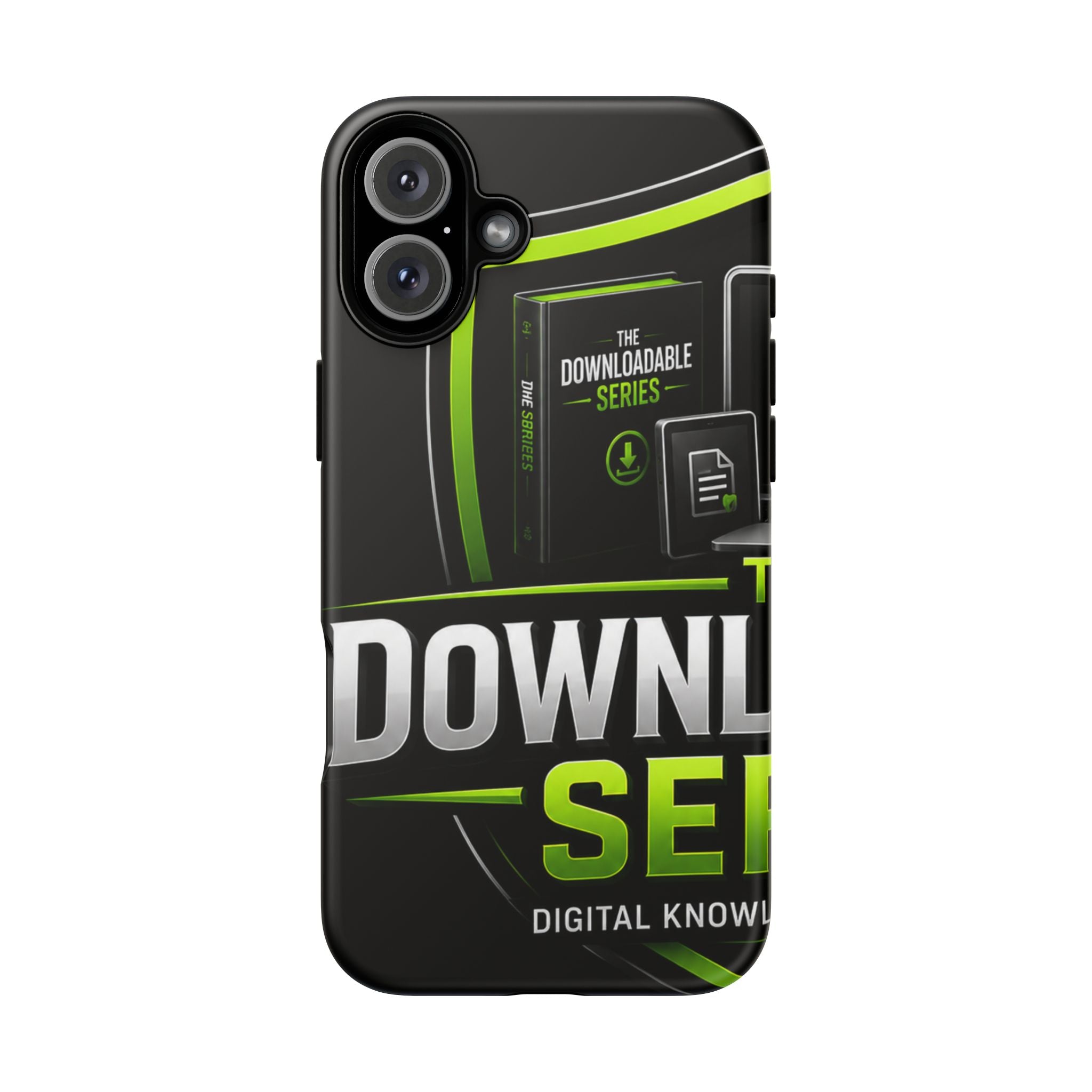 Downloadeable Series Tough Phone Case – Protective Black Graphic Cover