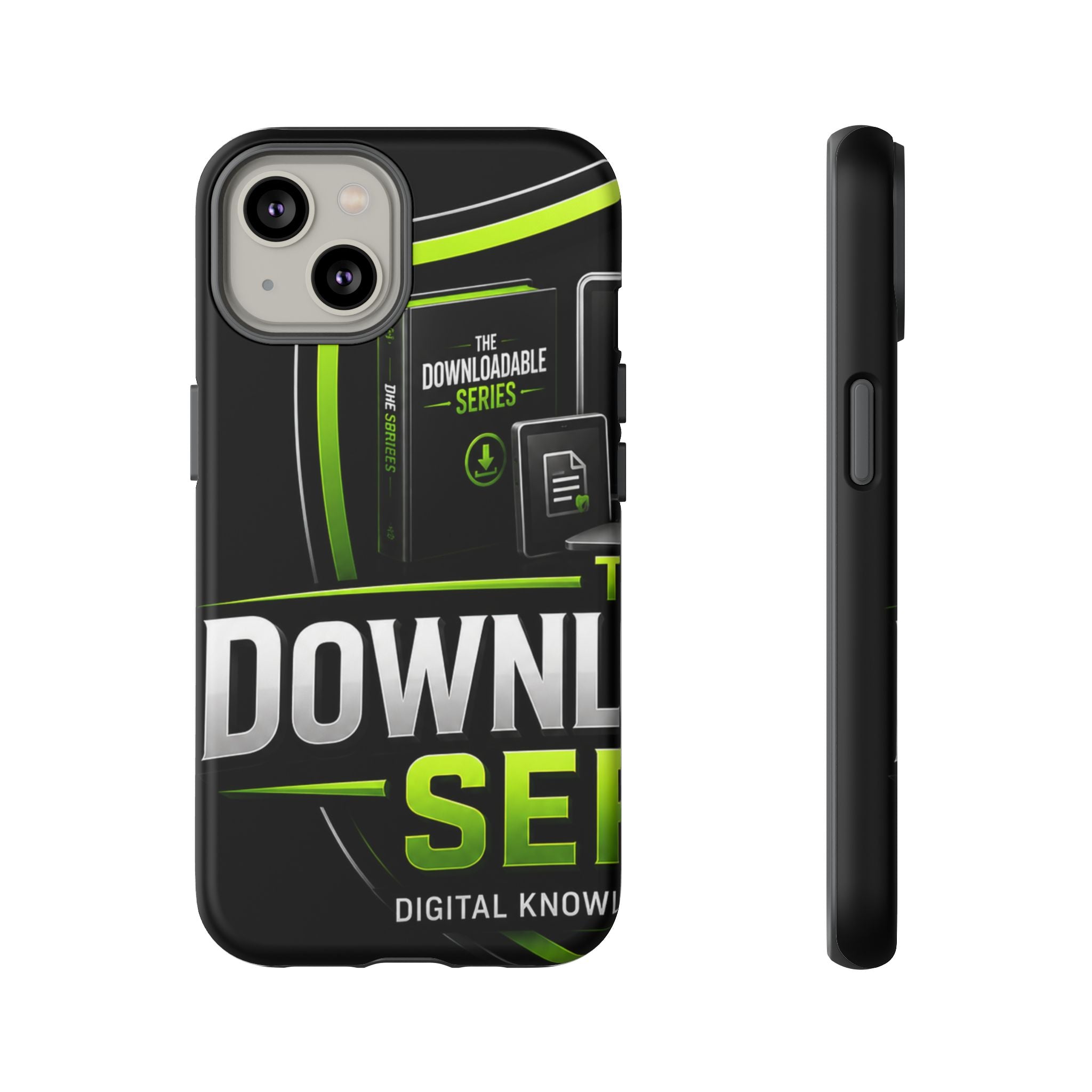 Downloadeable Series Tough Phone Case – Protective Black Graphic Cover