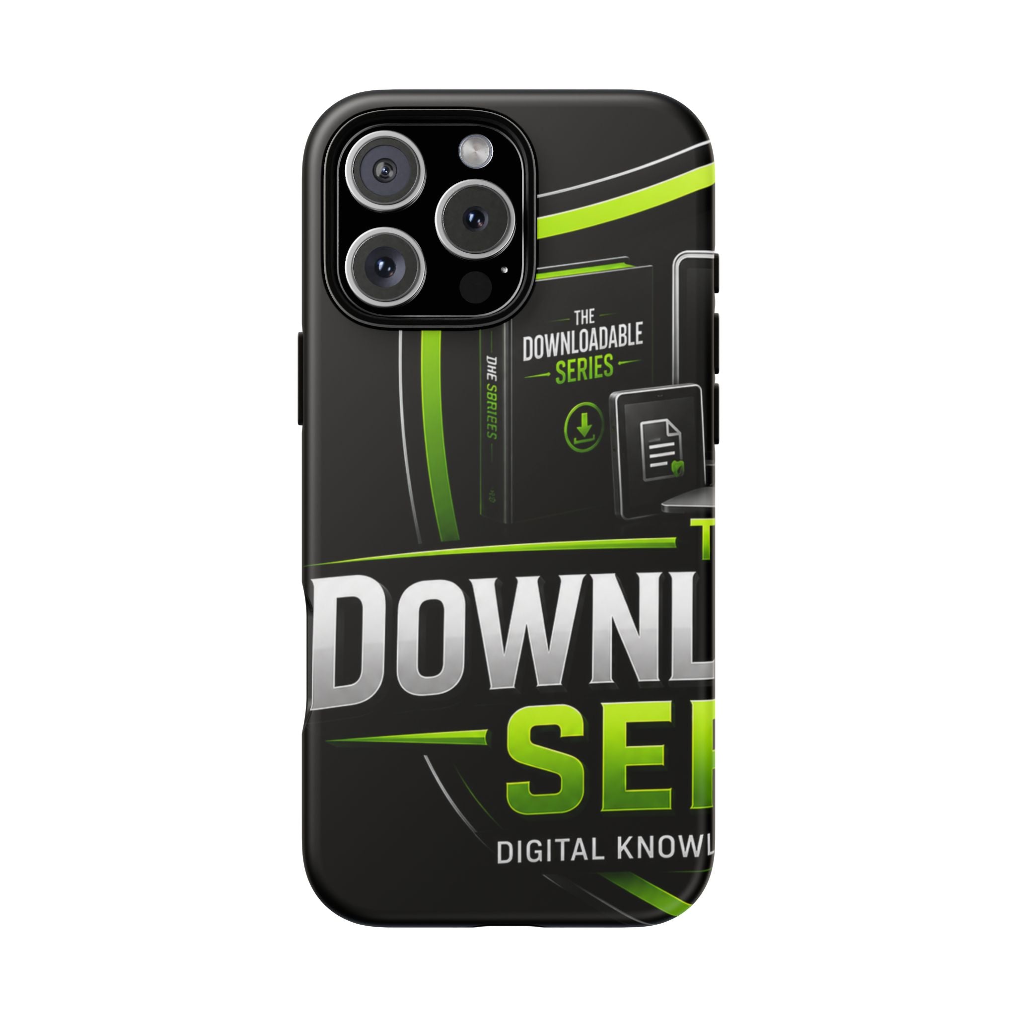 Downloadeable Series Tough Phone Case – Protective Black Graphic Cover