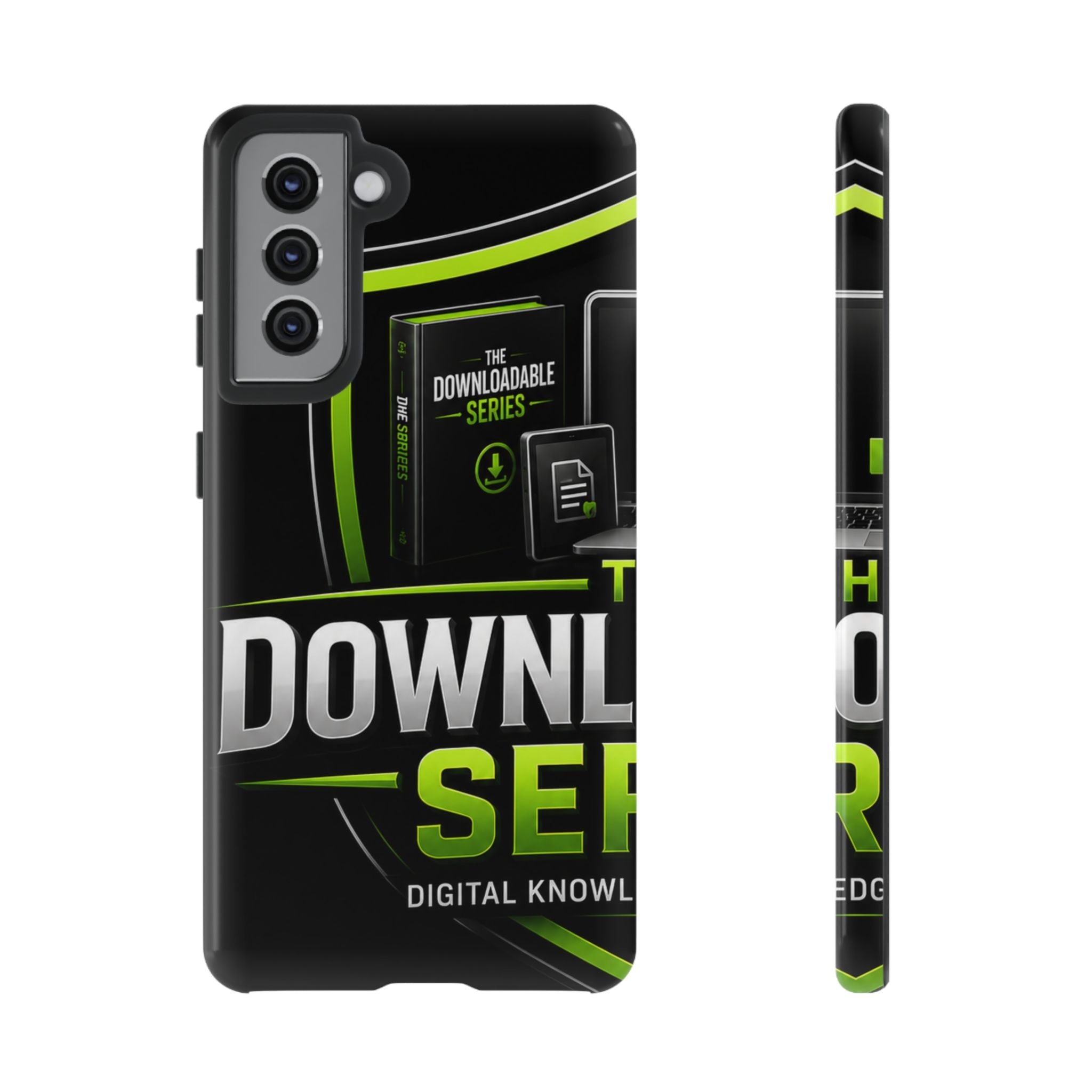 Downloadeable Series Tough Phone Case – Protective Black Graphic Cover