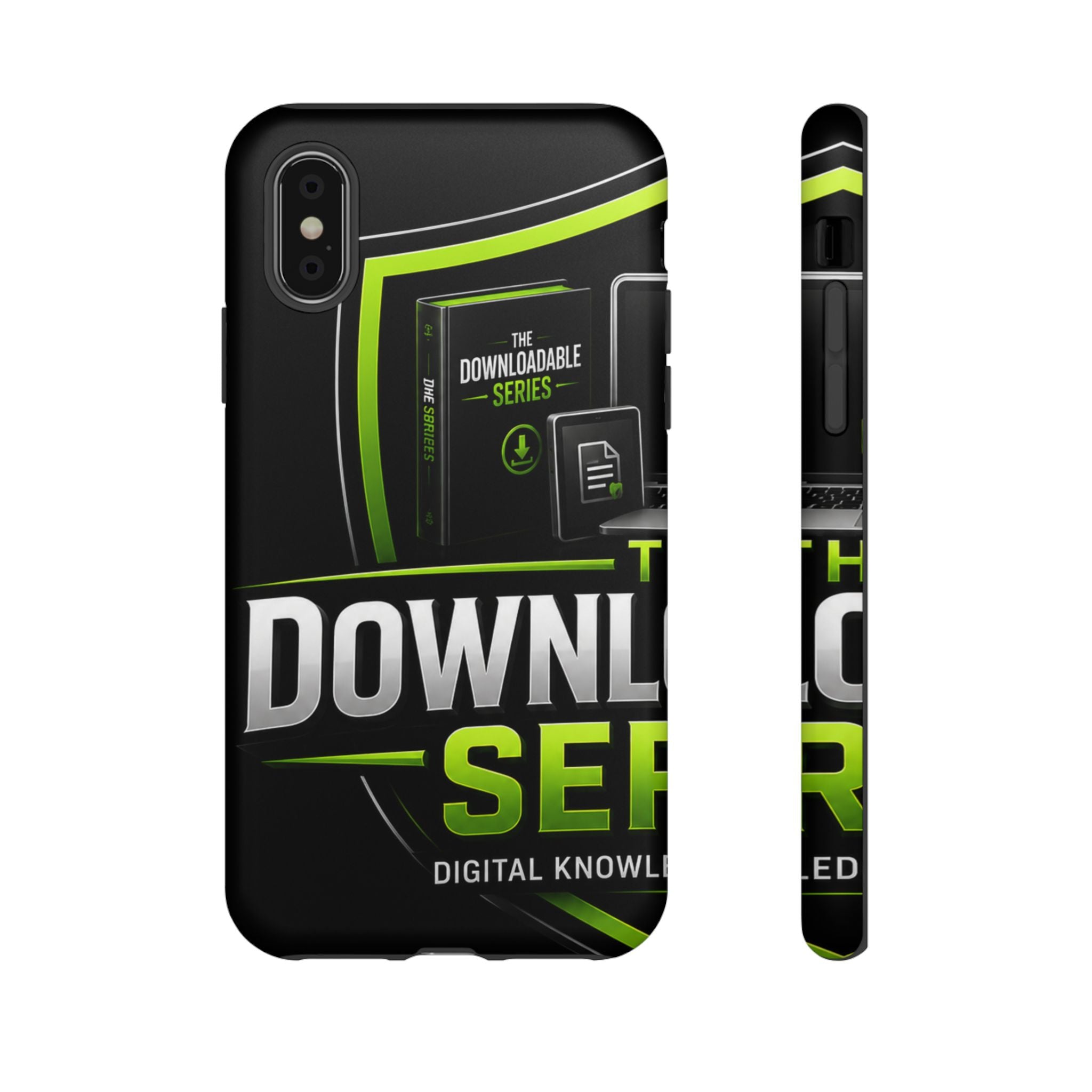 Downloadeable Series Tough Phone Case – Protective Black Graphic Cover