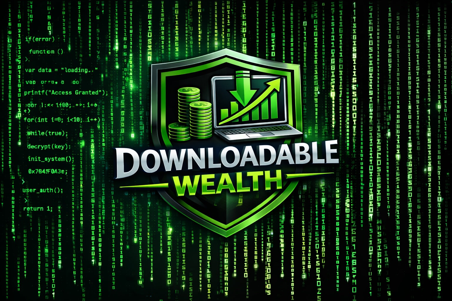 Downloadable Wealth Cotton Bed Set — Green Matrix Finance Duvet Cover