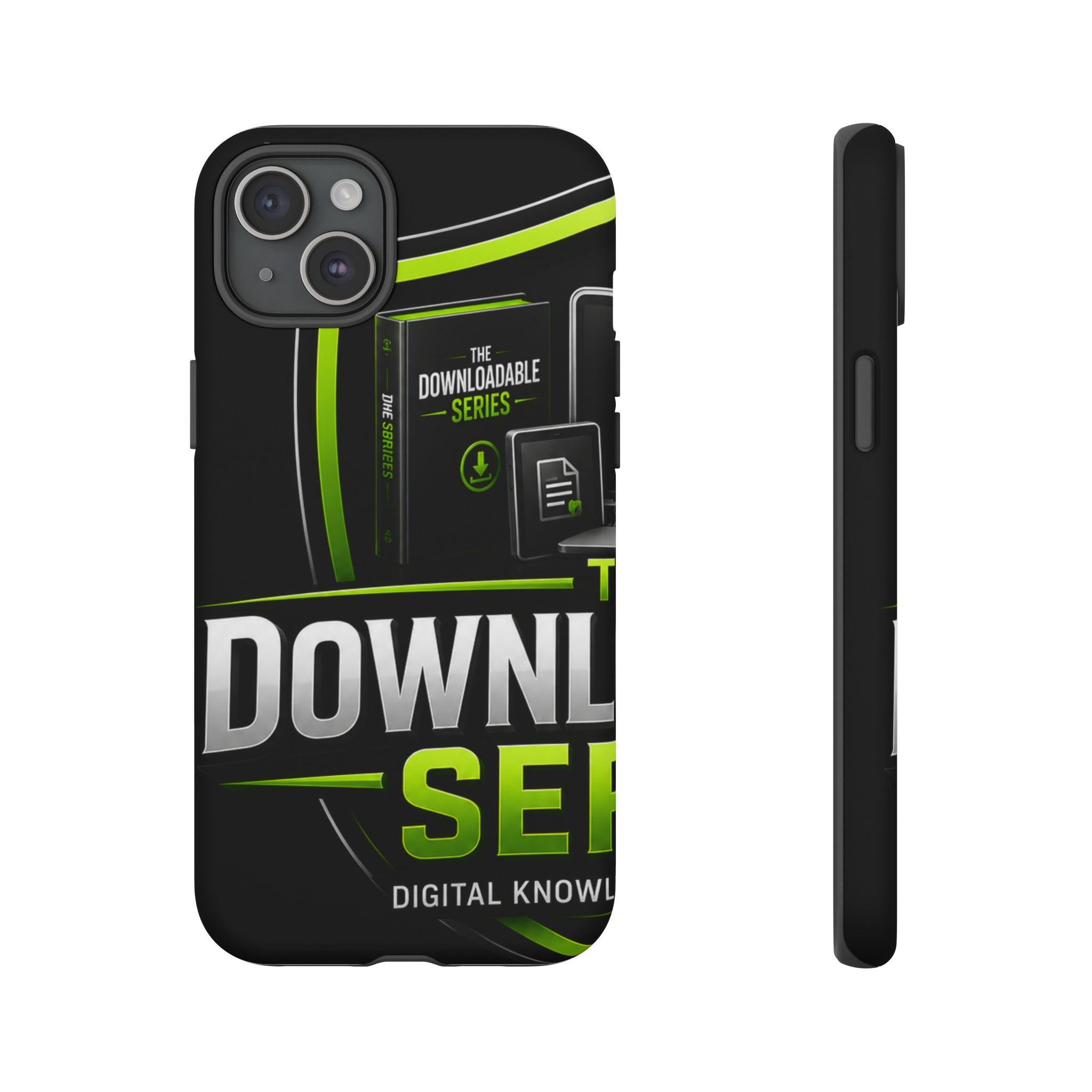Downloadeable Series Tough Phone Case – Protective Black Graphic Cover