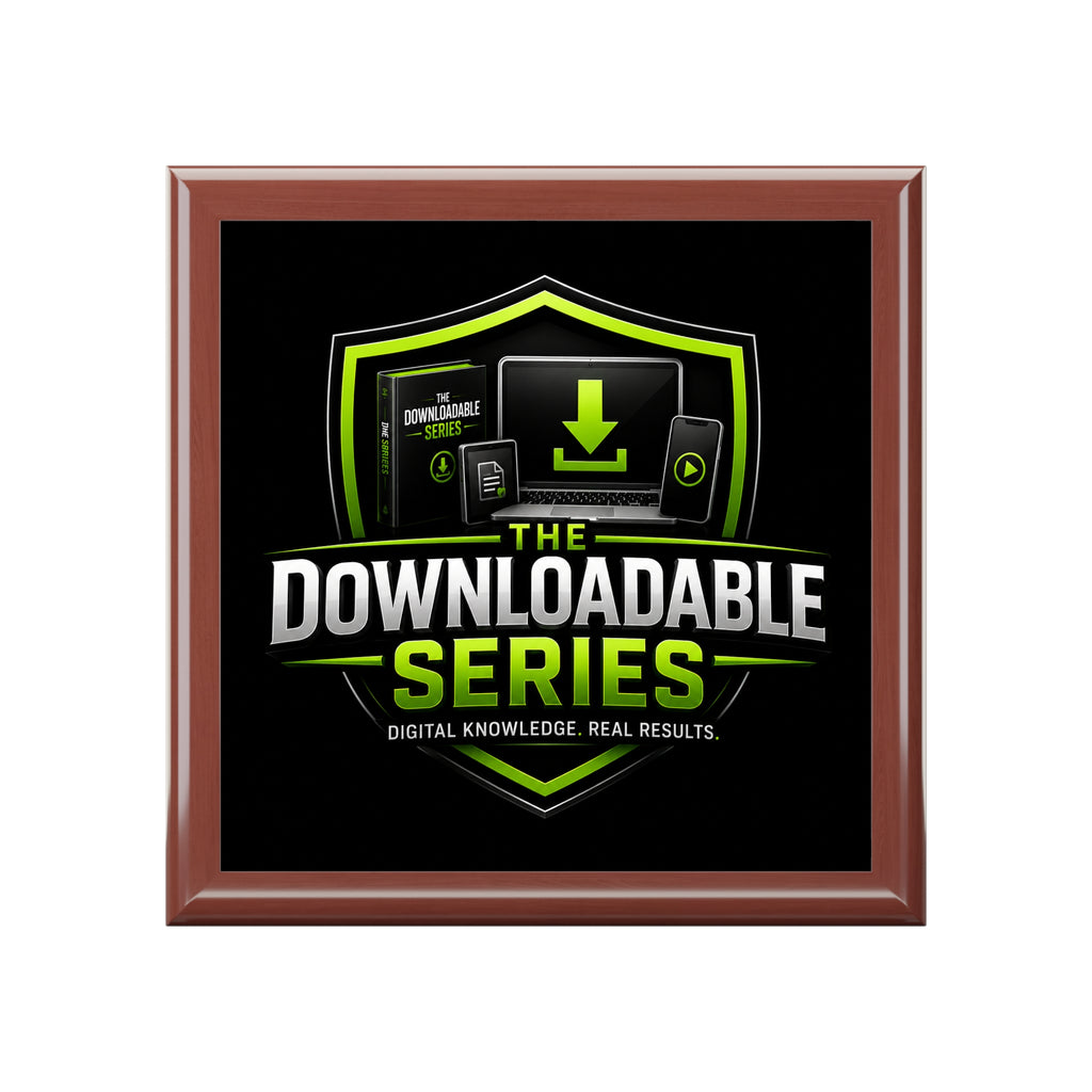 Downloadable Series Jewelry Box – Black Gloss Keepsake Chest with Green Logo