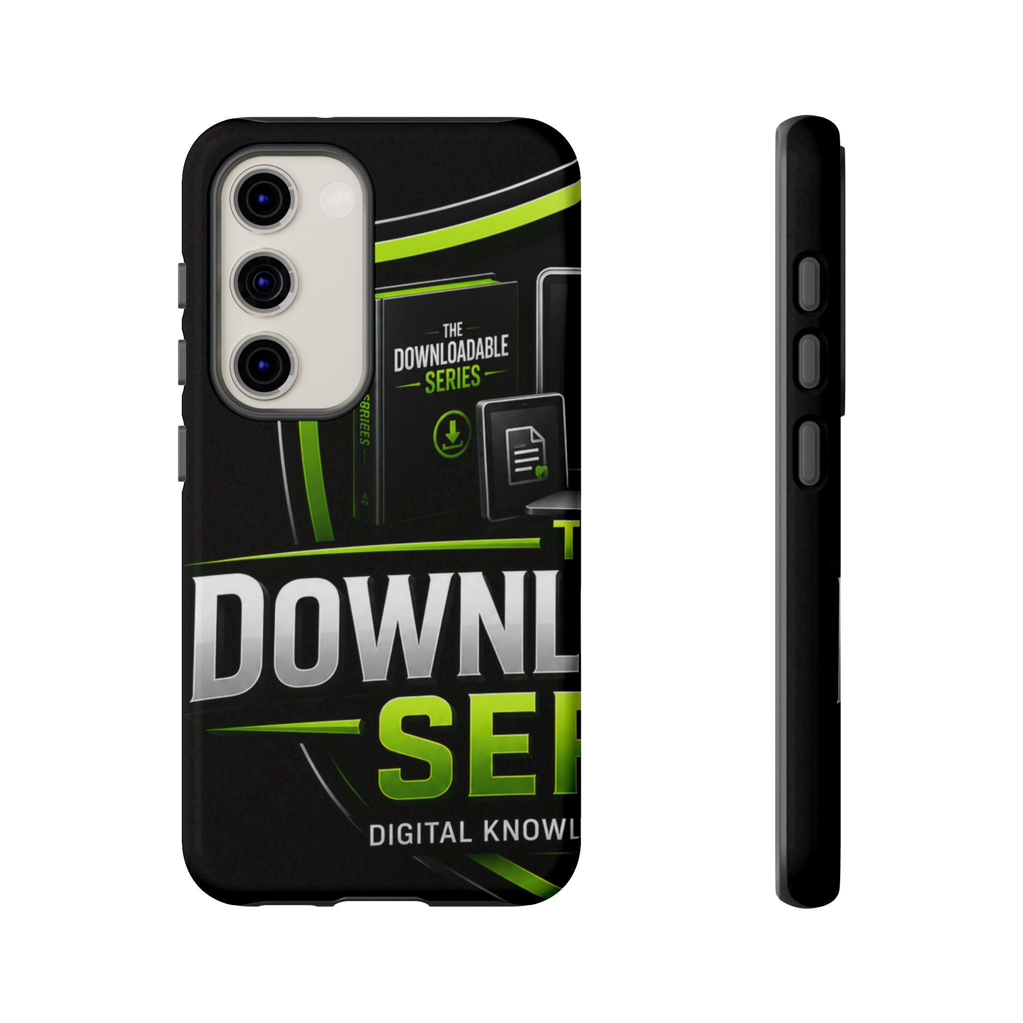 Downloadeable Series Tough Phone Case – Protective Black Graphic Cover