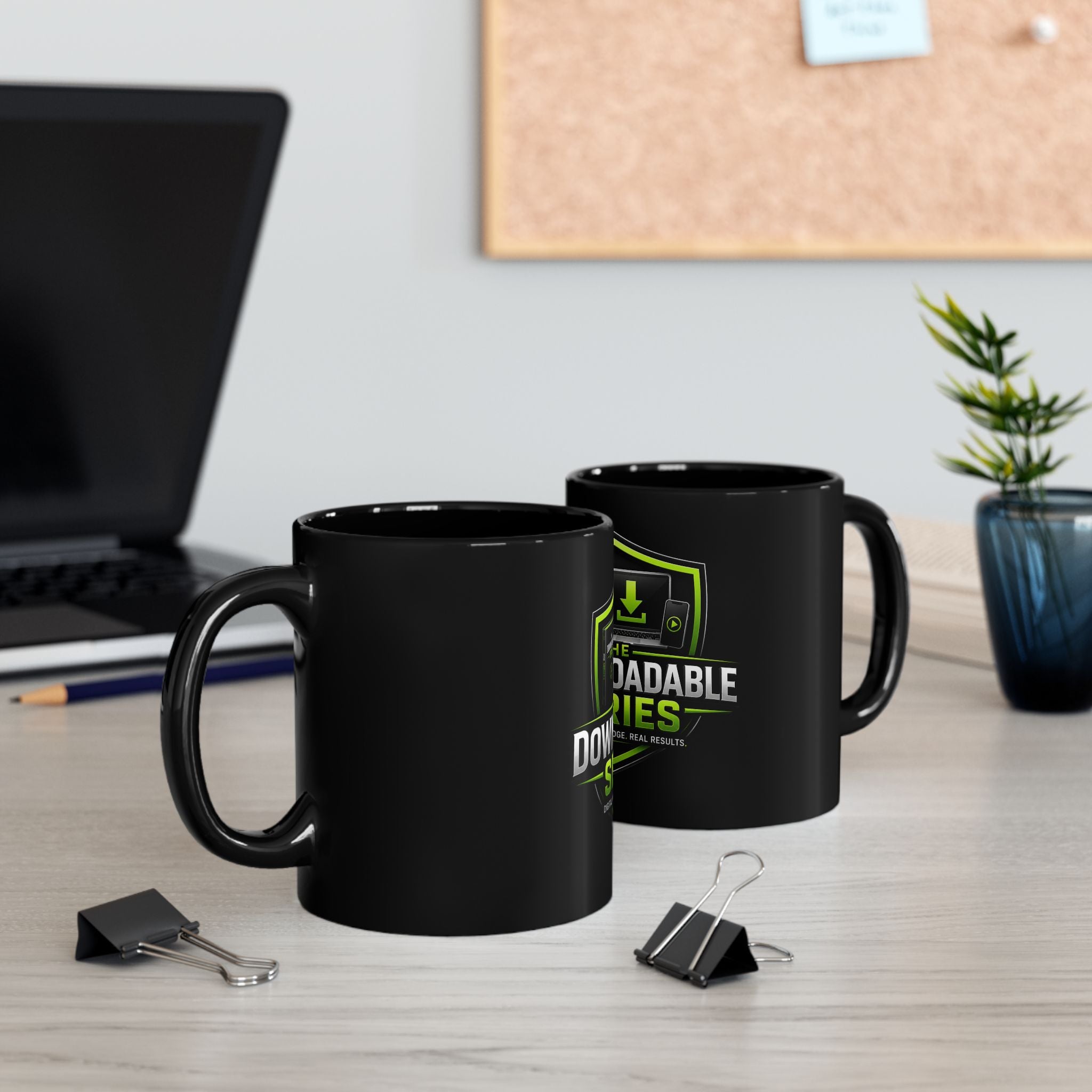 The Downloadable Series Black Mug — 11oz/15oz Coffee Cup