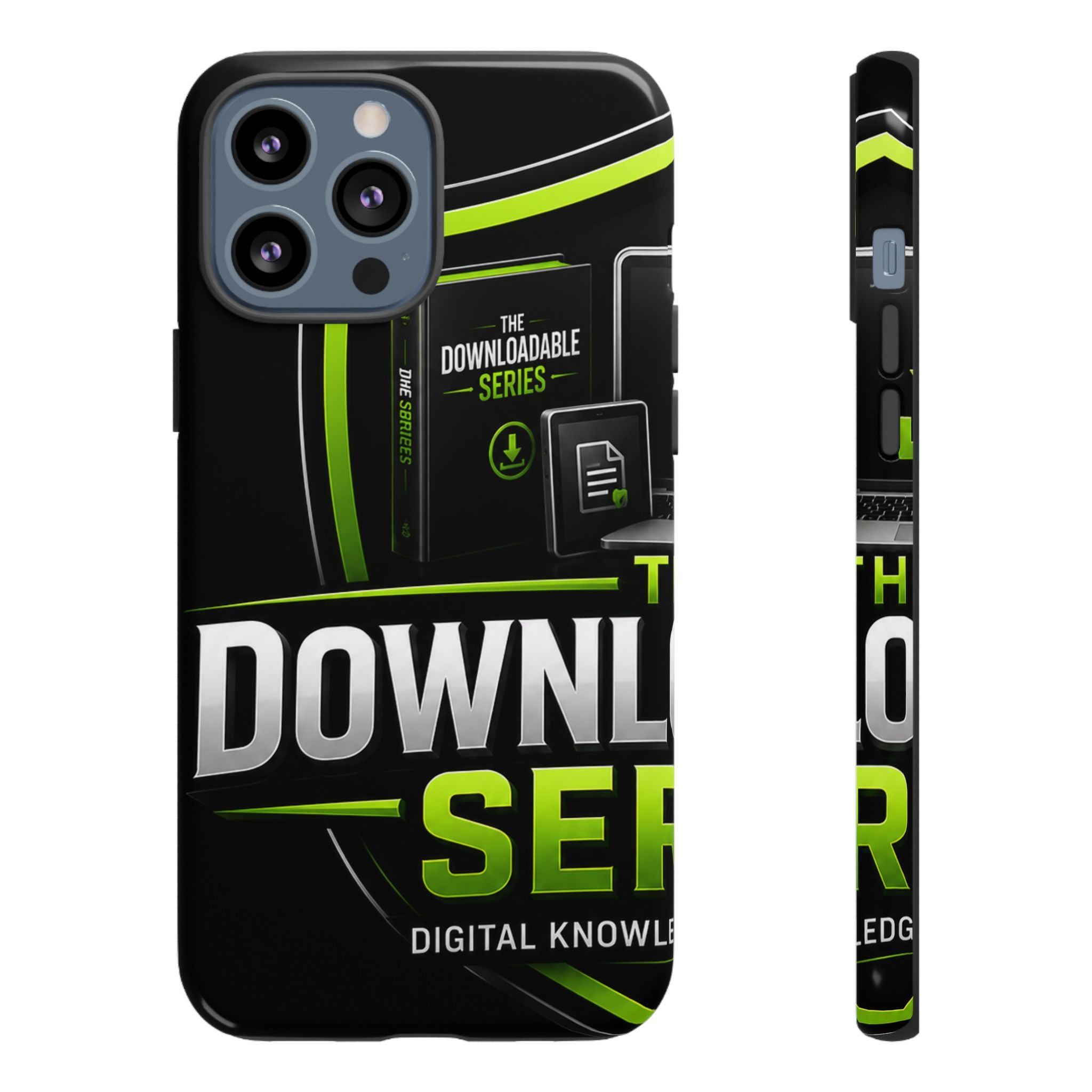 Downloadeable Series Tough Phone Case – Protective Black Graphic Cover