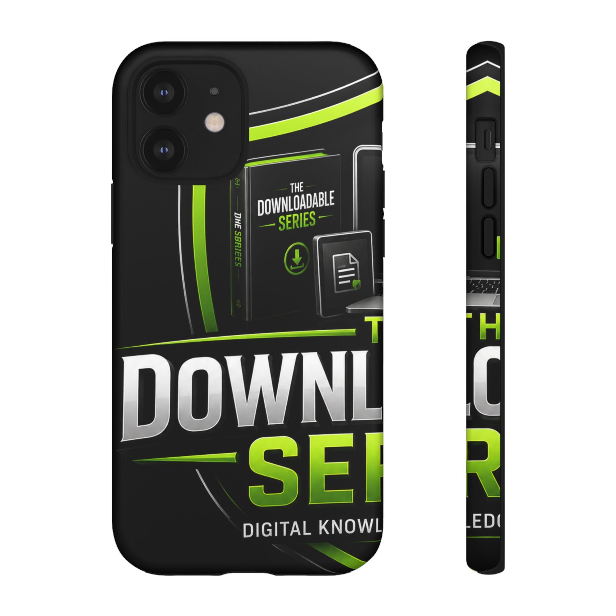 Downloadeable Series Tough Phone Case – Protective Black Graphic Cover