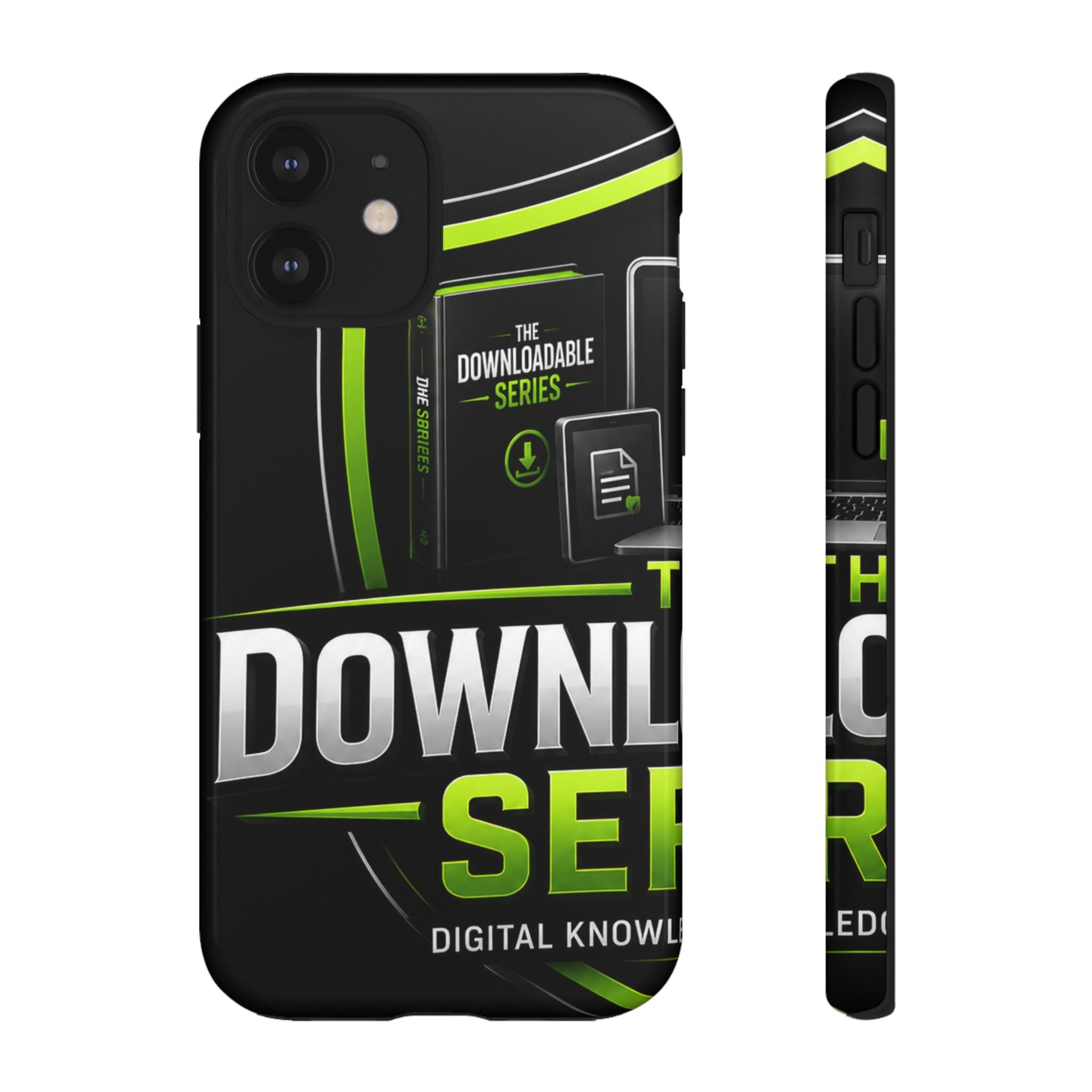Downloadeable Series Tough Phone Case – Protective Black Graphic Cover