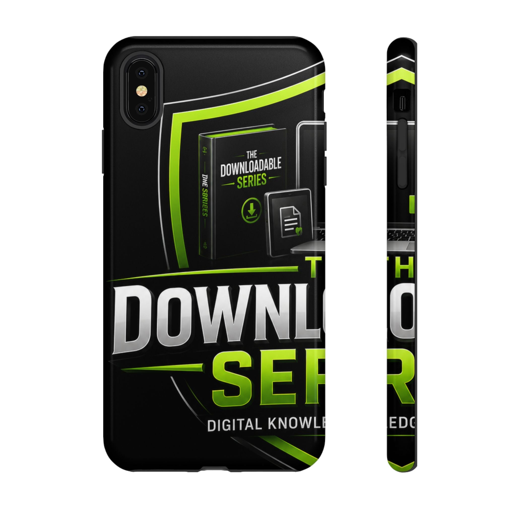 Downloadeable Series Tough Phone Case – Protective Black Graphic Cover