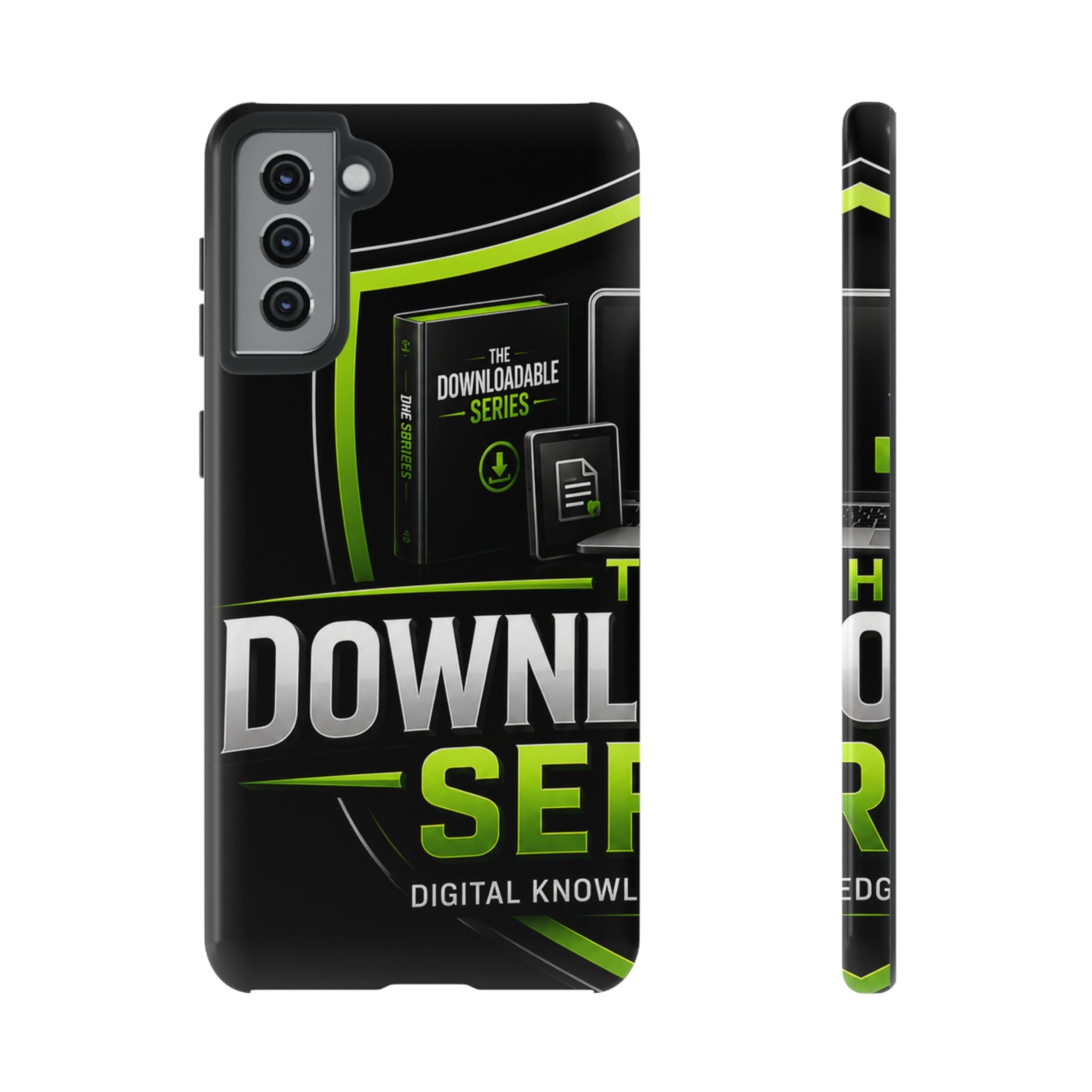 Downloadeable Series Tough Phone Case – Protective Black Graphic Cover