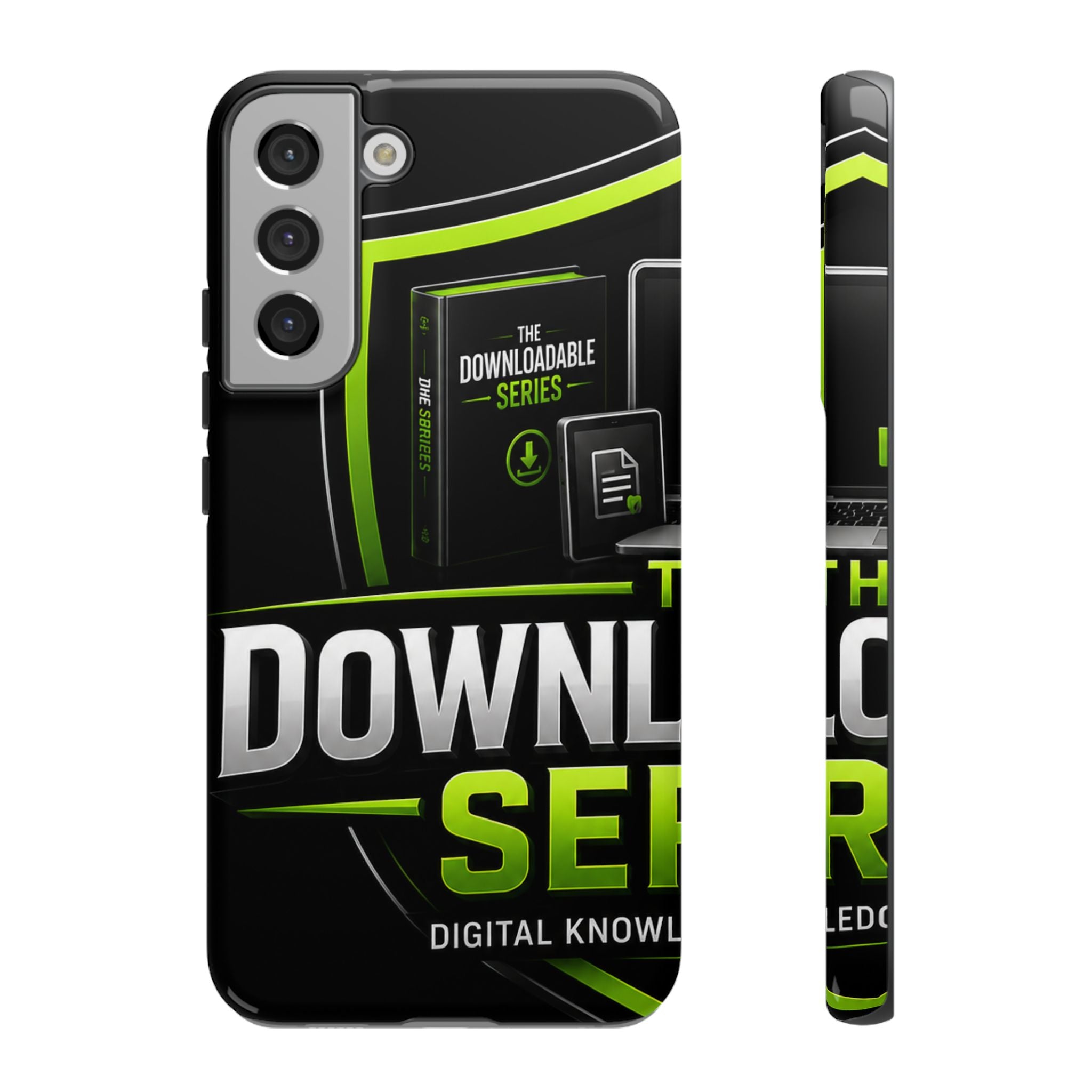 Downloadeable Series Tough Phone Case – Protective Black Graphic Cover