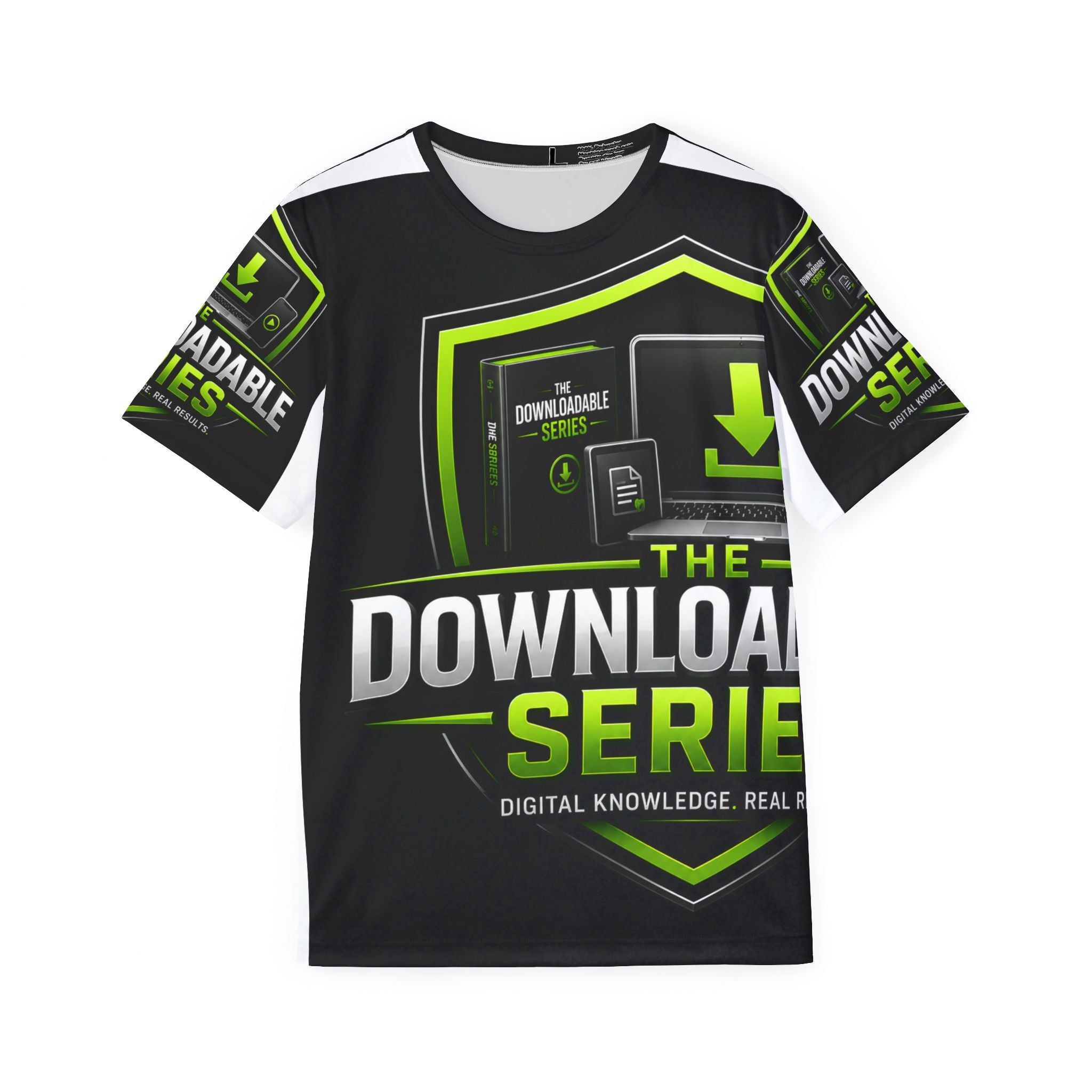The Downloadable Series Sports Jersey — Black & Neon Green All-Over Print
