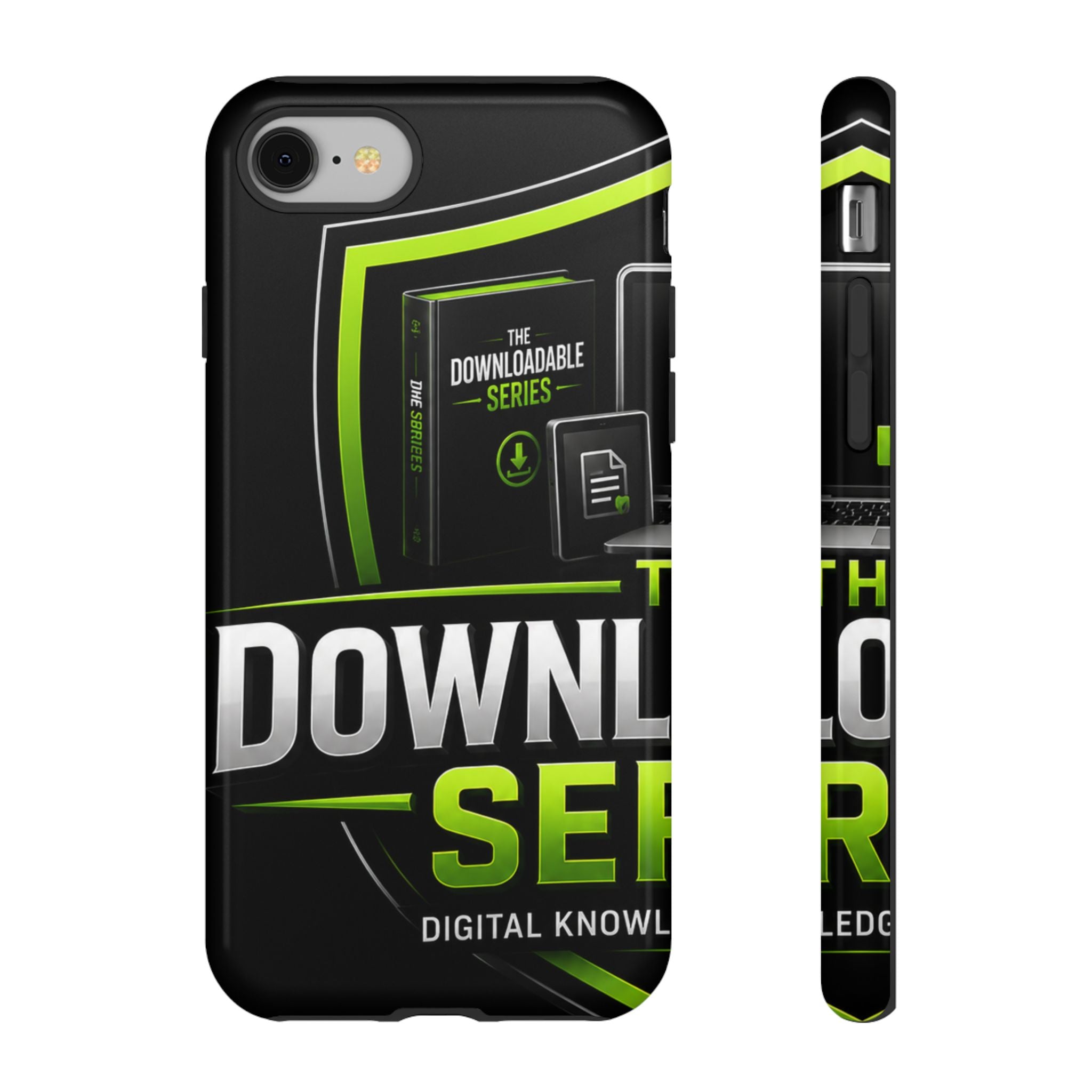 Downloadeable Series Tough Phone Case – Protective Black Graphic Cover