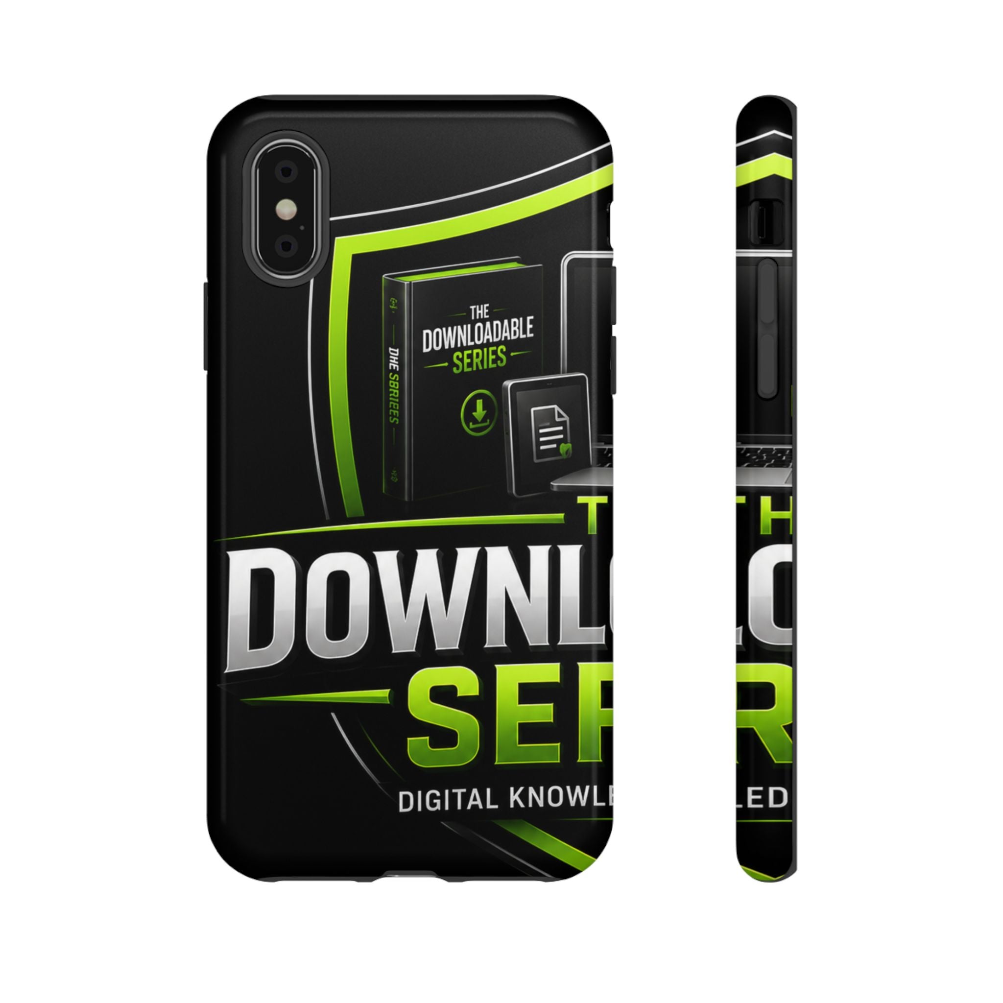 Downloadeable Series Tough Phone Case – Protective Black Graphic Cover