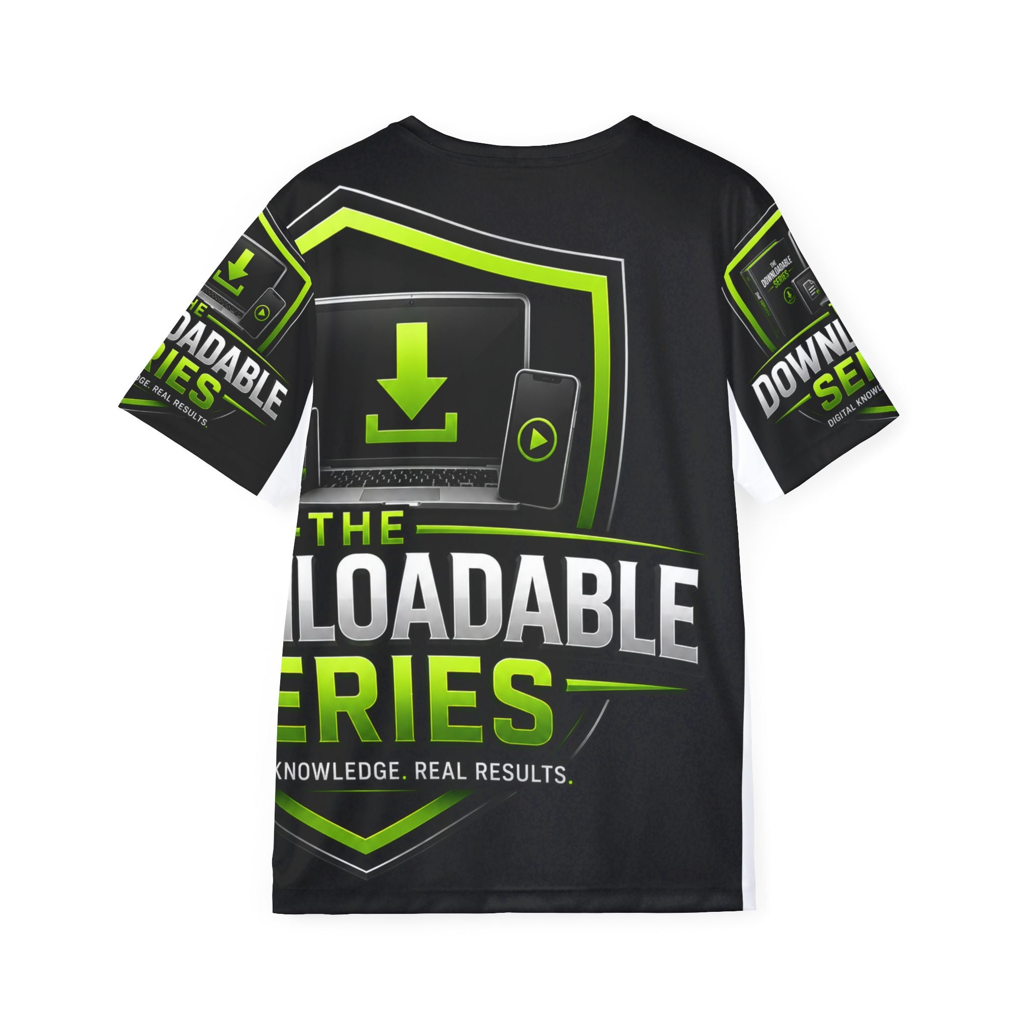 The Downloadable Series Sports Jersey — Black & Neon Green All-Over Print