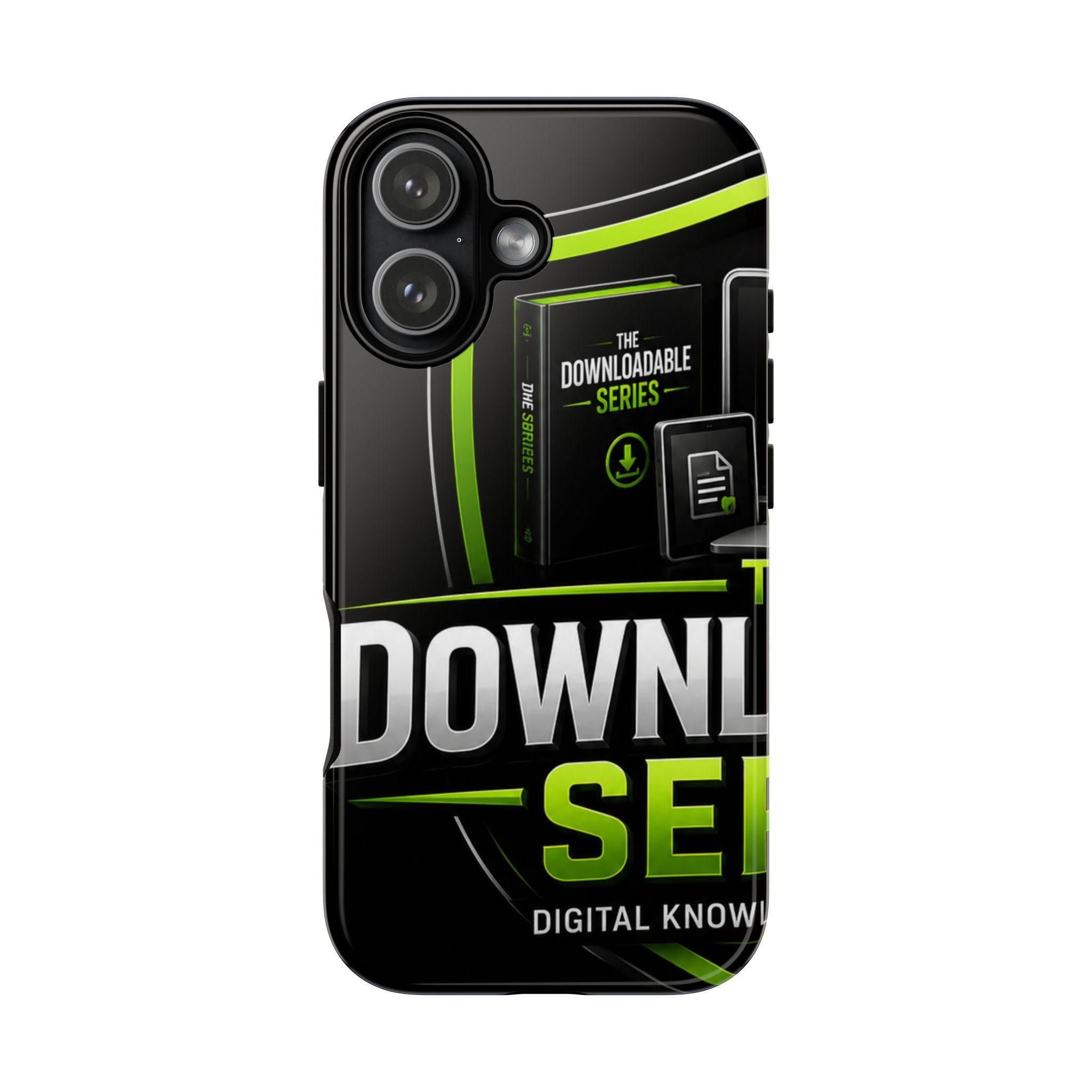 Downloadeable Series Tough Phone Case – Protective Black Graphic Cover
