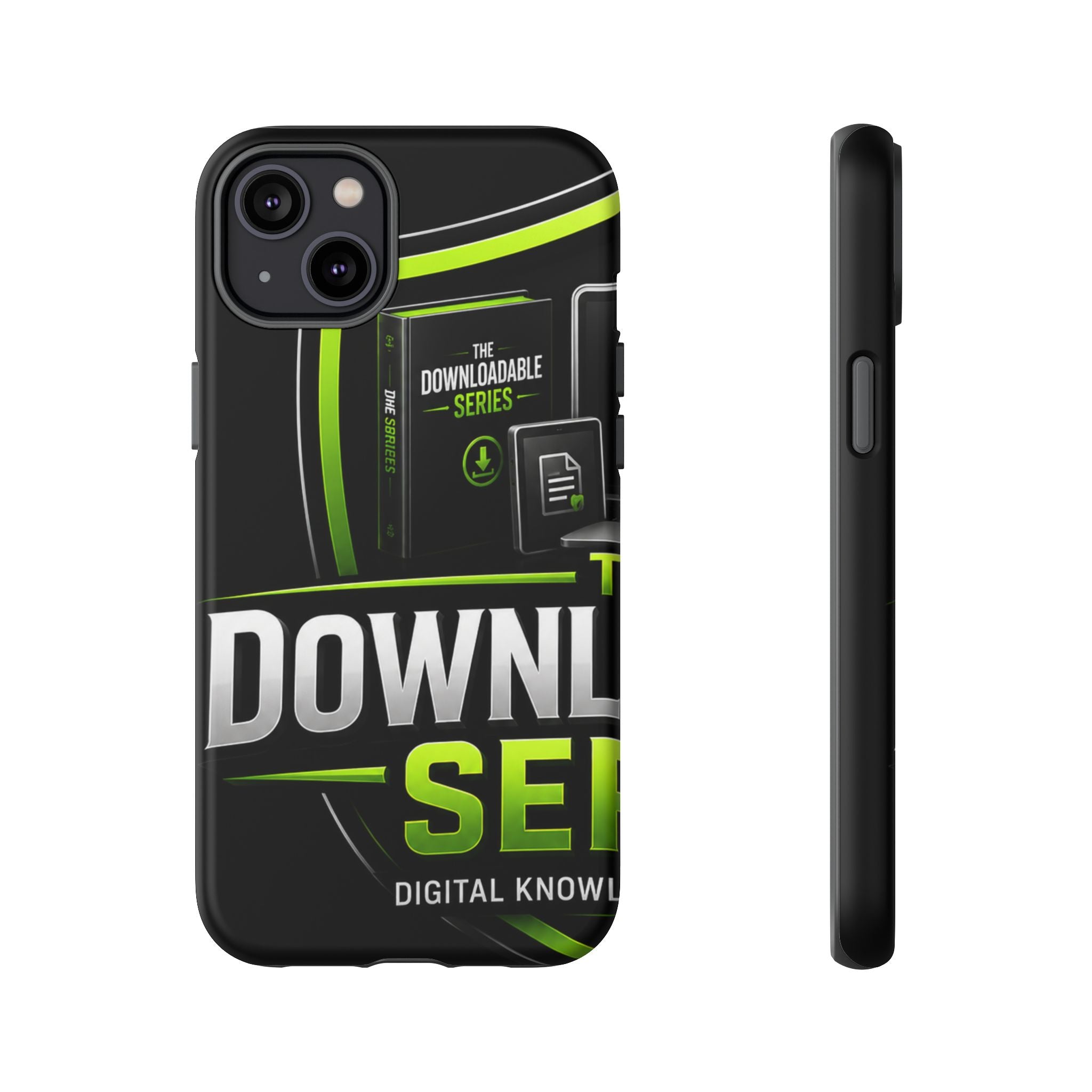 Downloadeable Series Tough Phone Case – Protective Black Graphic Cover