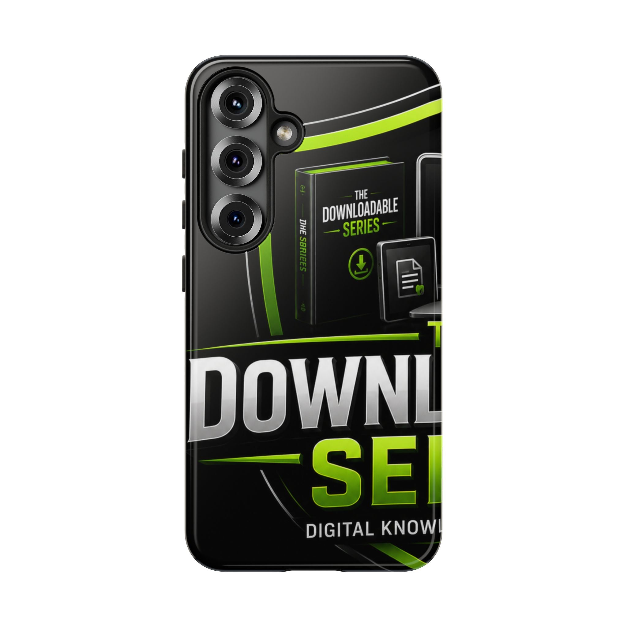 Downloadeable Series Tough Phone Case – Protective Black Graphic Cover