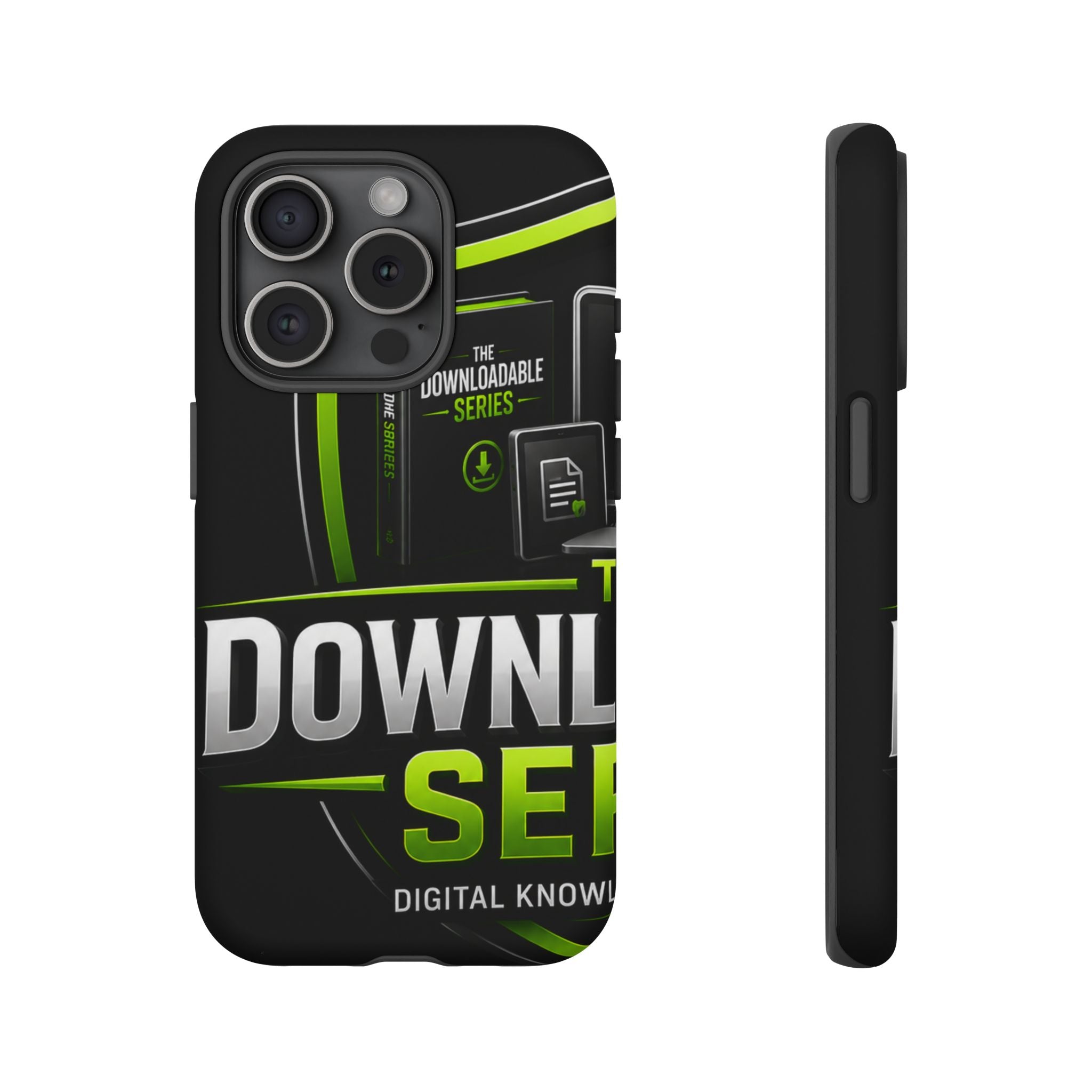 Downloadeable Series Tough Phone Case – Protective Black Graphic Cover