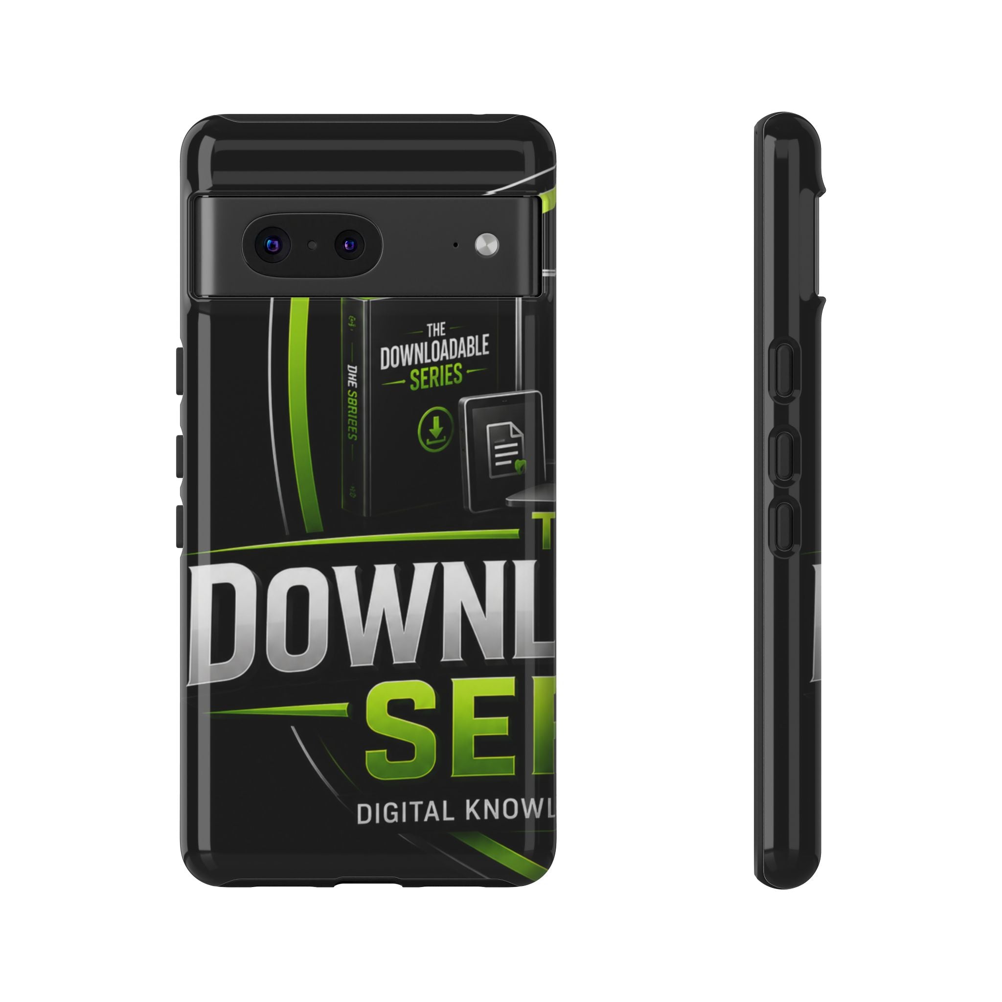 Downloadeable Series Tough Phone Case – Protective Black Graphic Cover