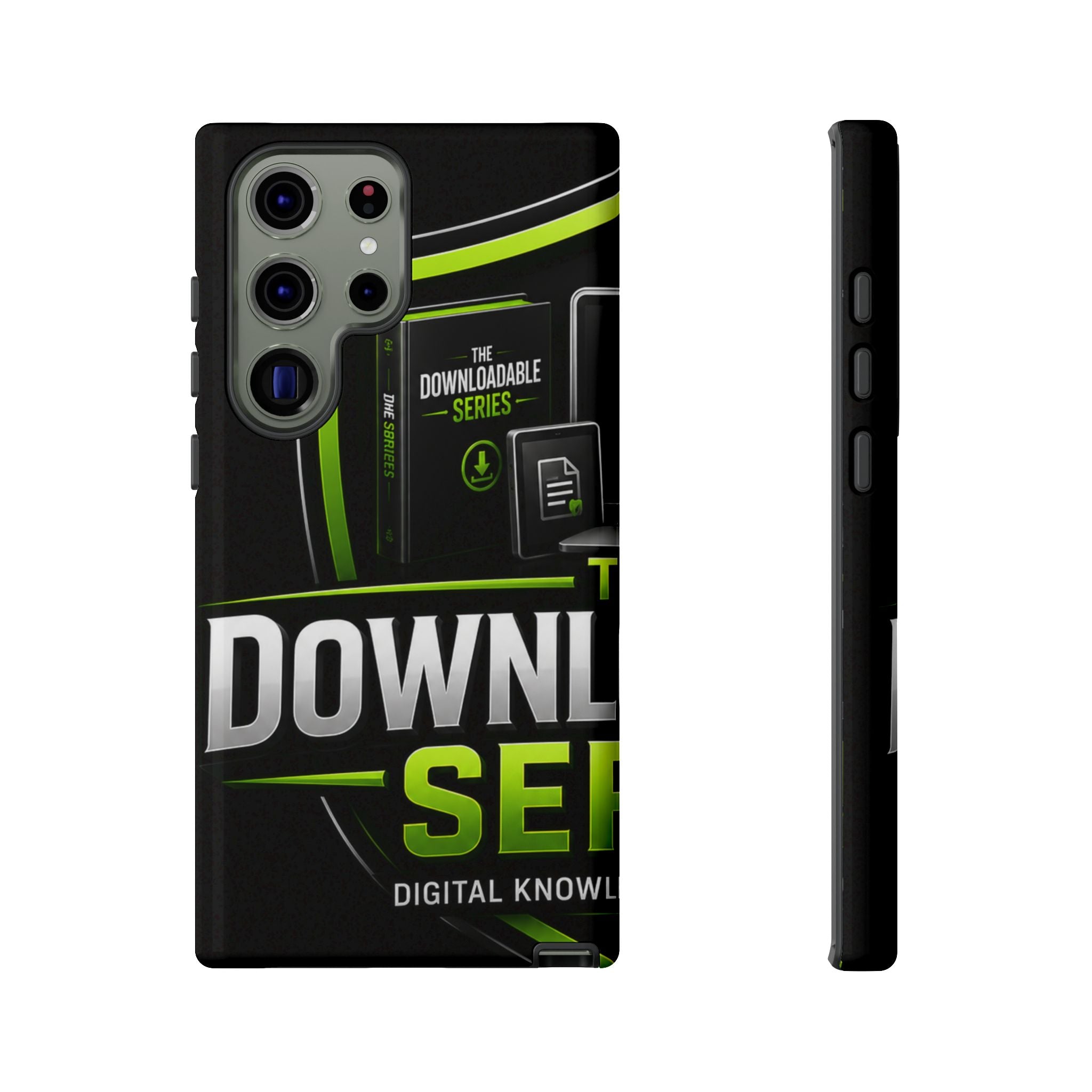 Downloadeable Series Tough Phone Case – Protective Black Graphic Cover