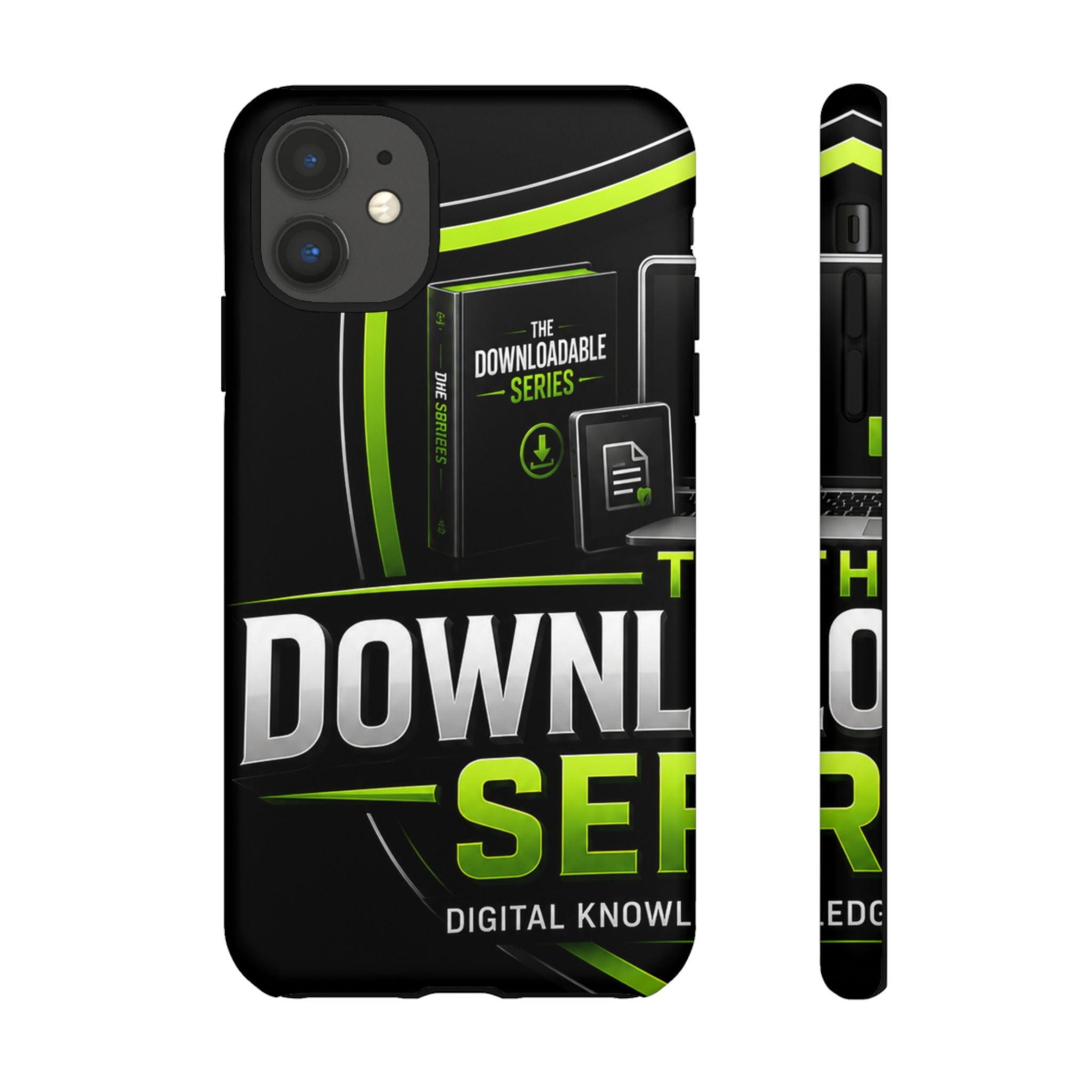 Downloadeable Series Tough Phone Case – Protective Black Graphic Cover